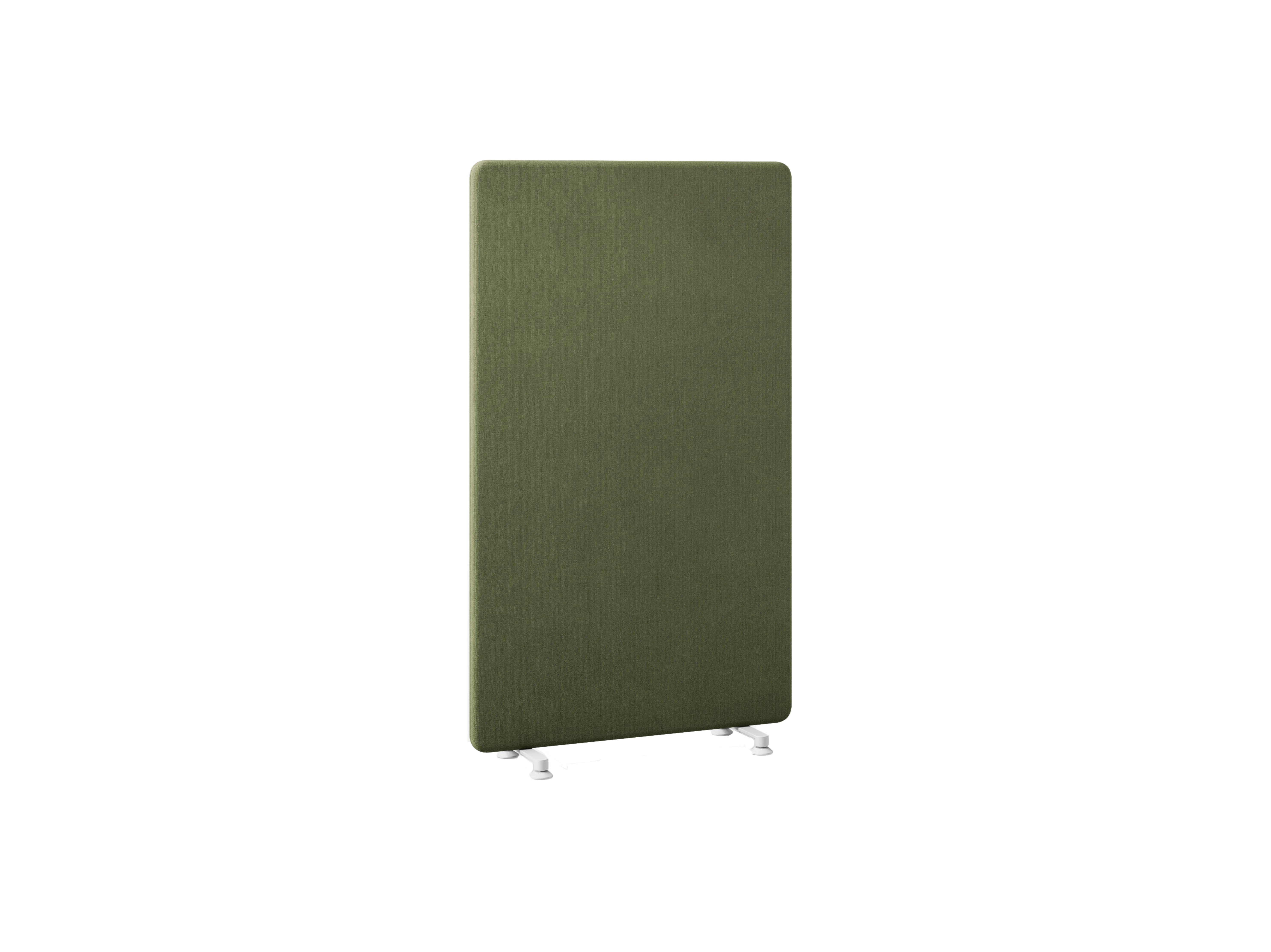 Панель 100х165 WALLY на широких ножках, 501-a012, RAL 9016 Белый, Ткань зелёная