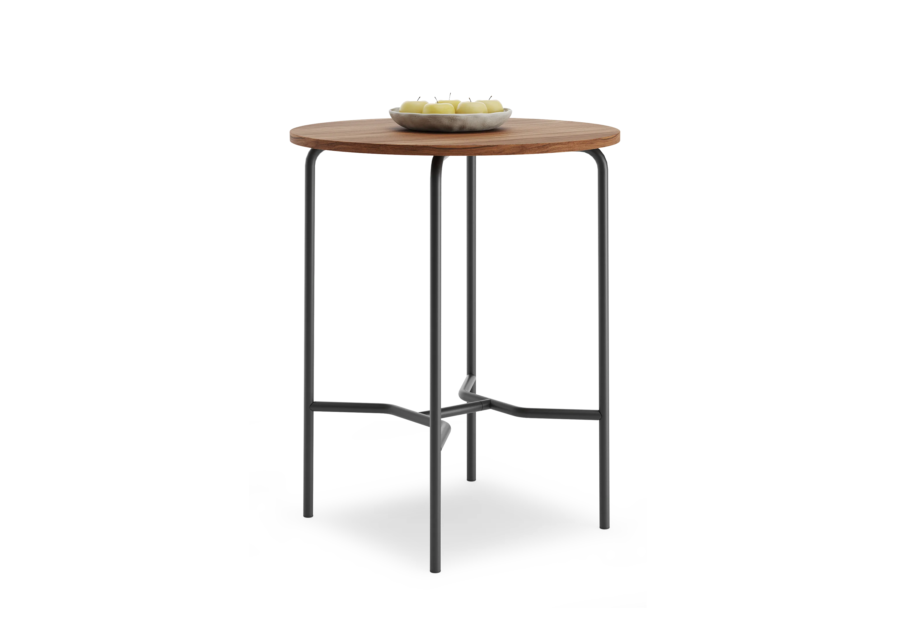 Стол барный GIBKO круглый RAL 9005, Орех Дижон натуральный