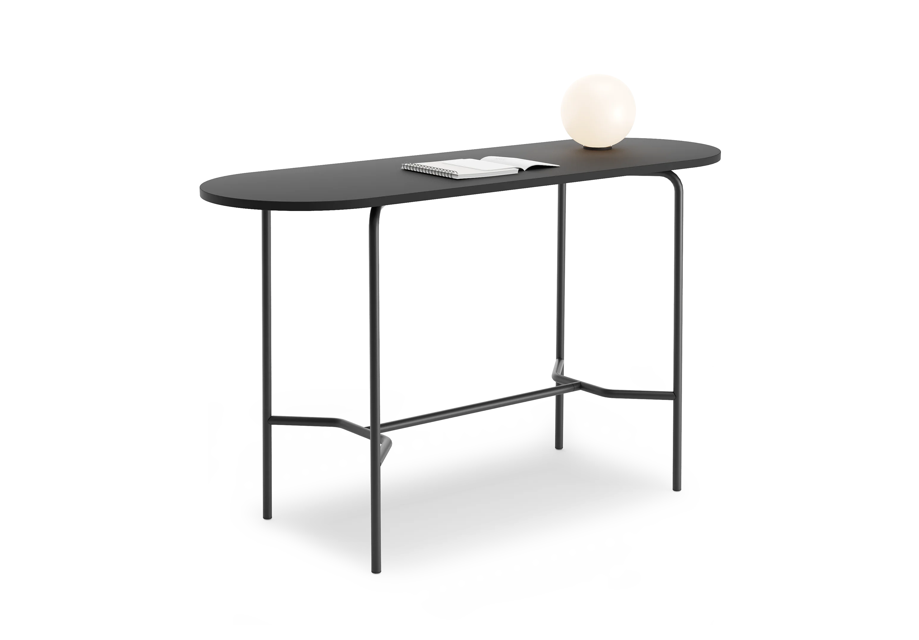 Стол барный GIBKO овальный RAL 9005, Муар чёрный