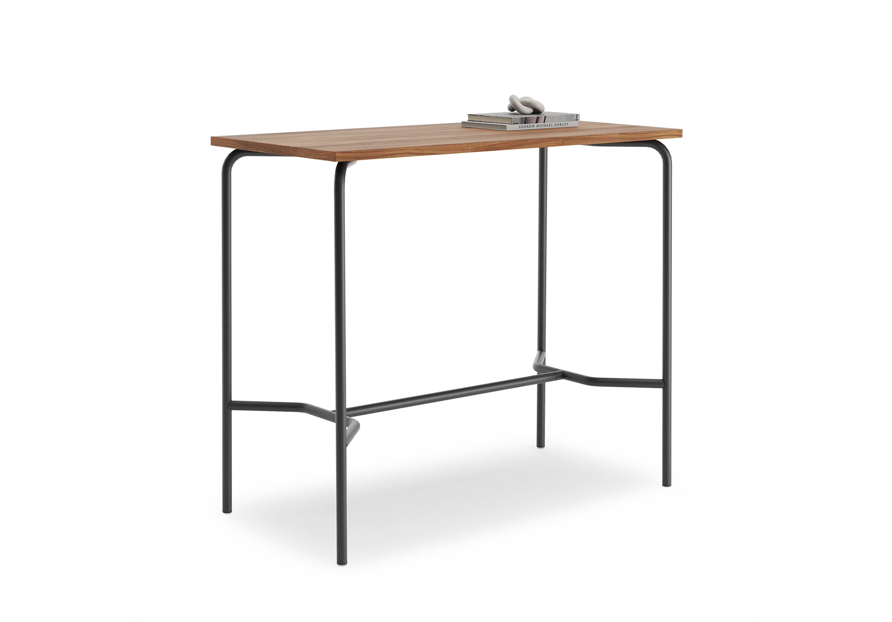 Стол барный GIBKO прямоугольный 120х60 RAL 9005, Орех Дижон натуральный