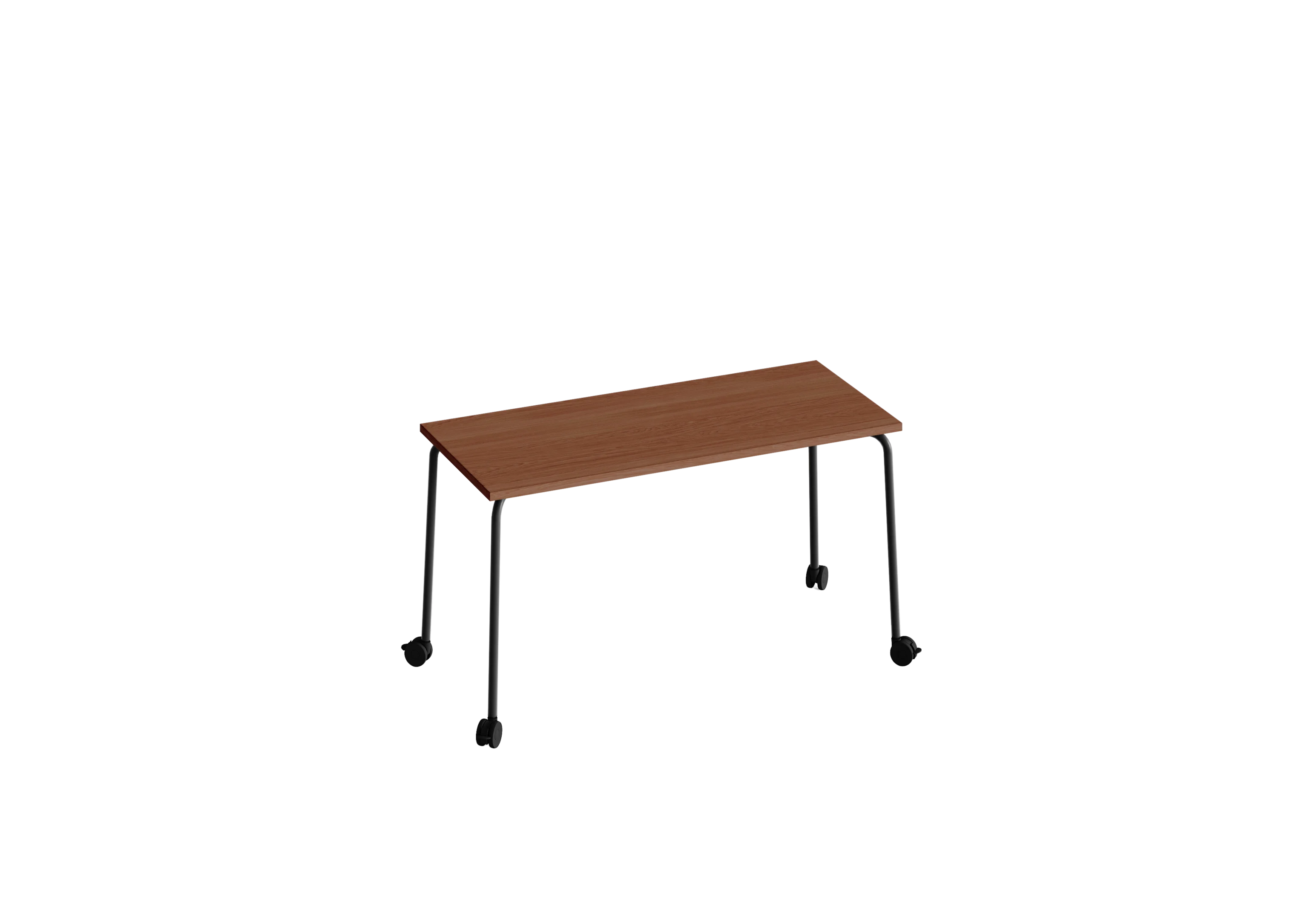 Стол прямоугольный перекатной GIBKO 140х60 RAL 9005, Орех Дижон натуральный