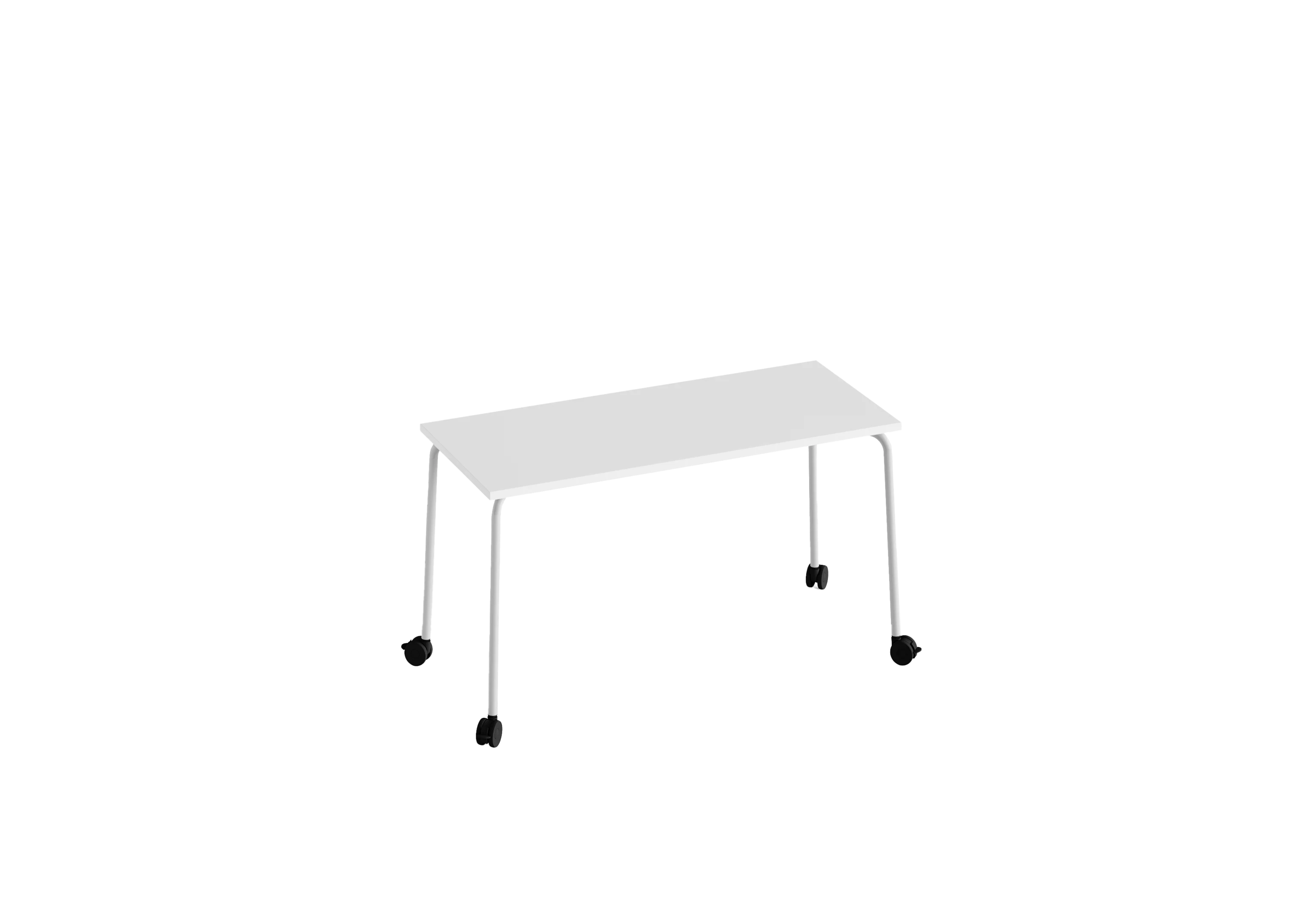 Стол прямоугольный перекатной GIBKO 120х60 RAL 9016, Белый премиум