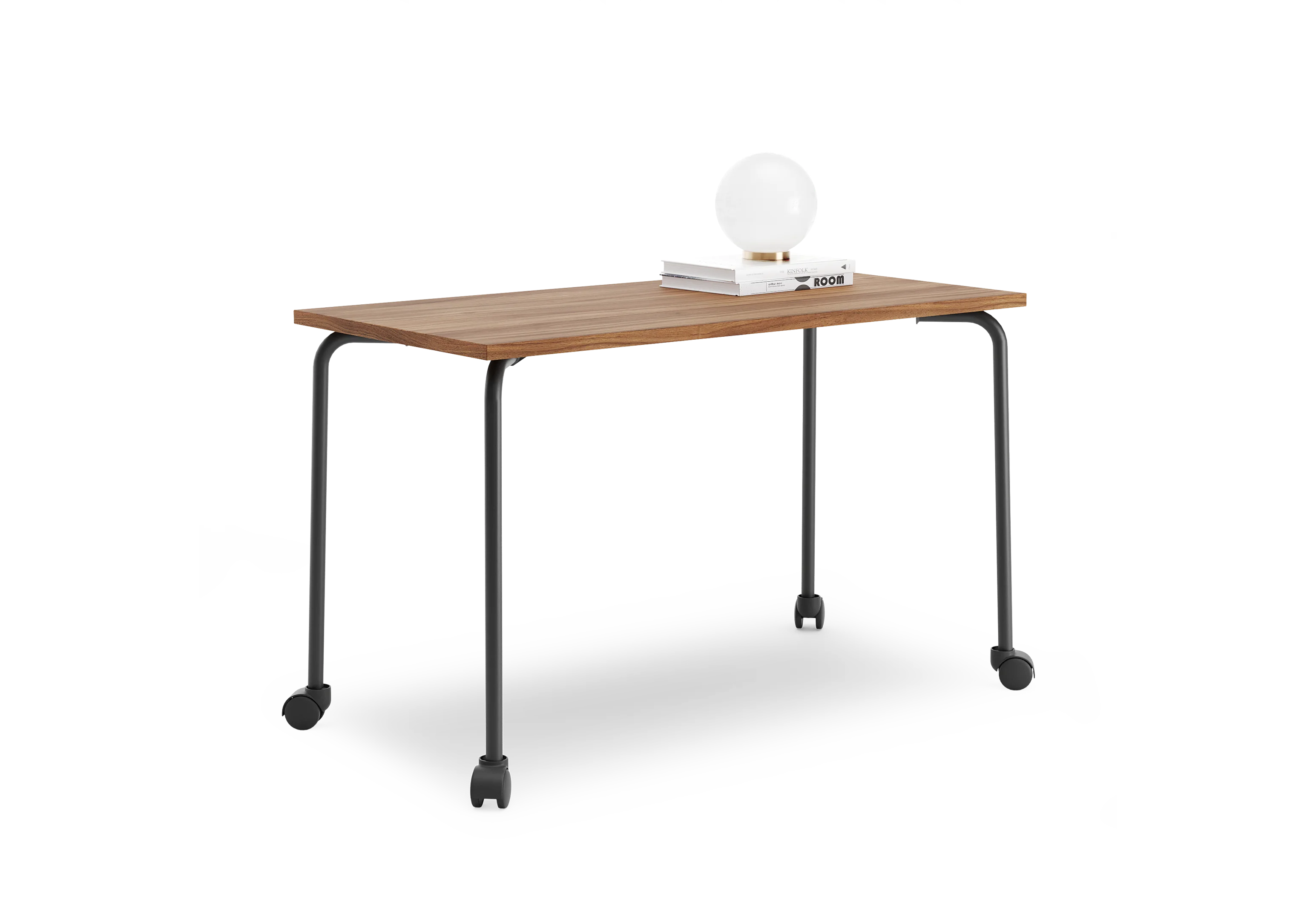 Стол прямоугольный перекатной GIBKO 140х60 RAL 9005, Орех Дижон натуральный