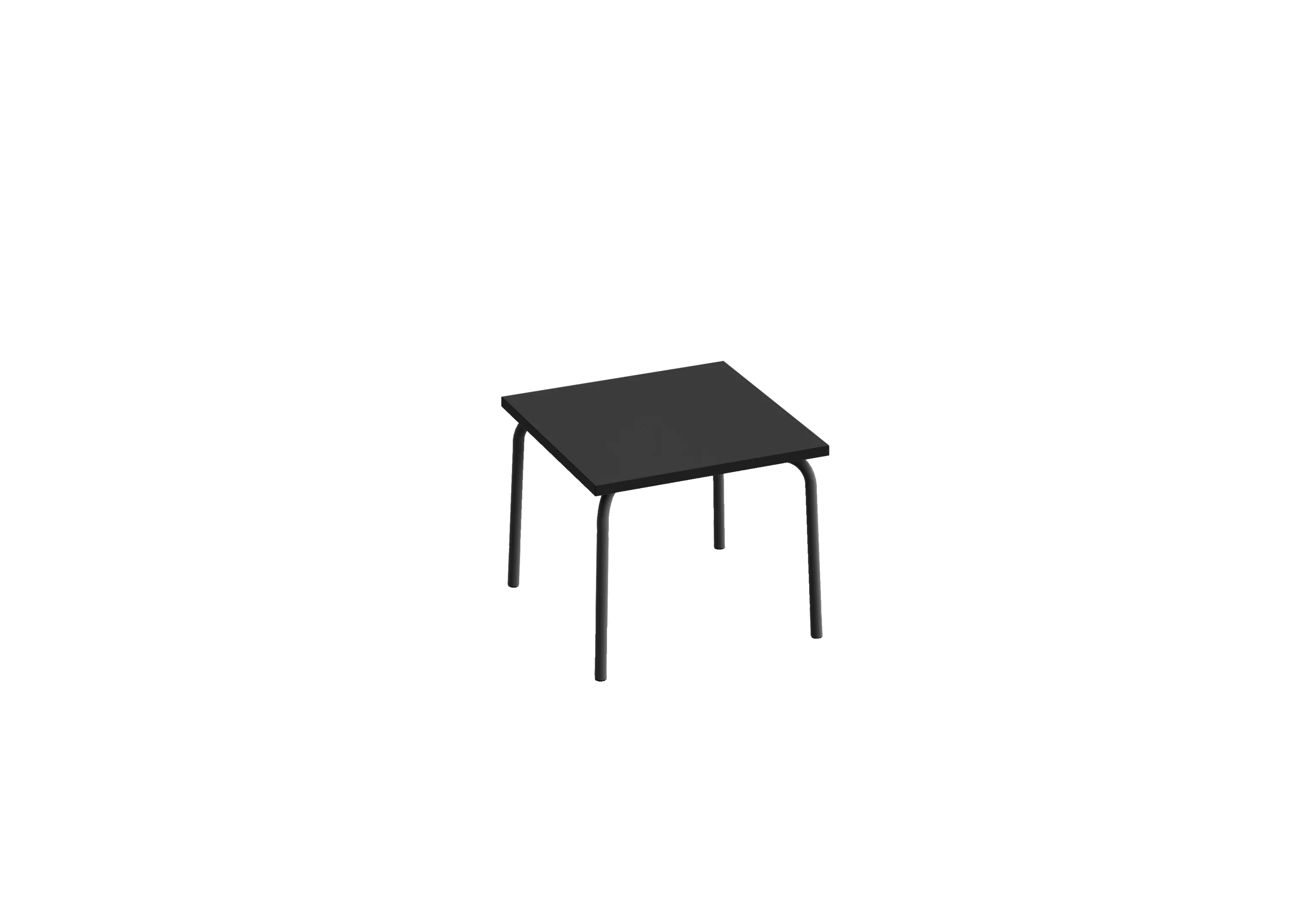 Cтол низкий квадратный GIBKO 60х60 RAL 9005, Муар чёрный