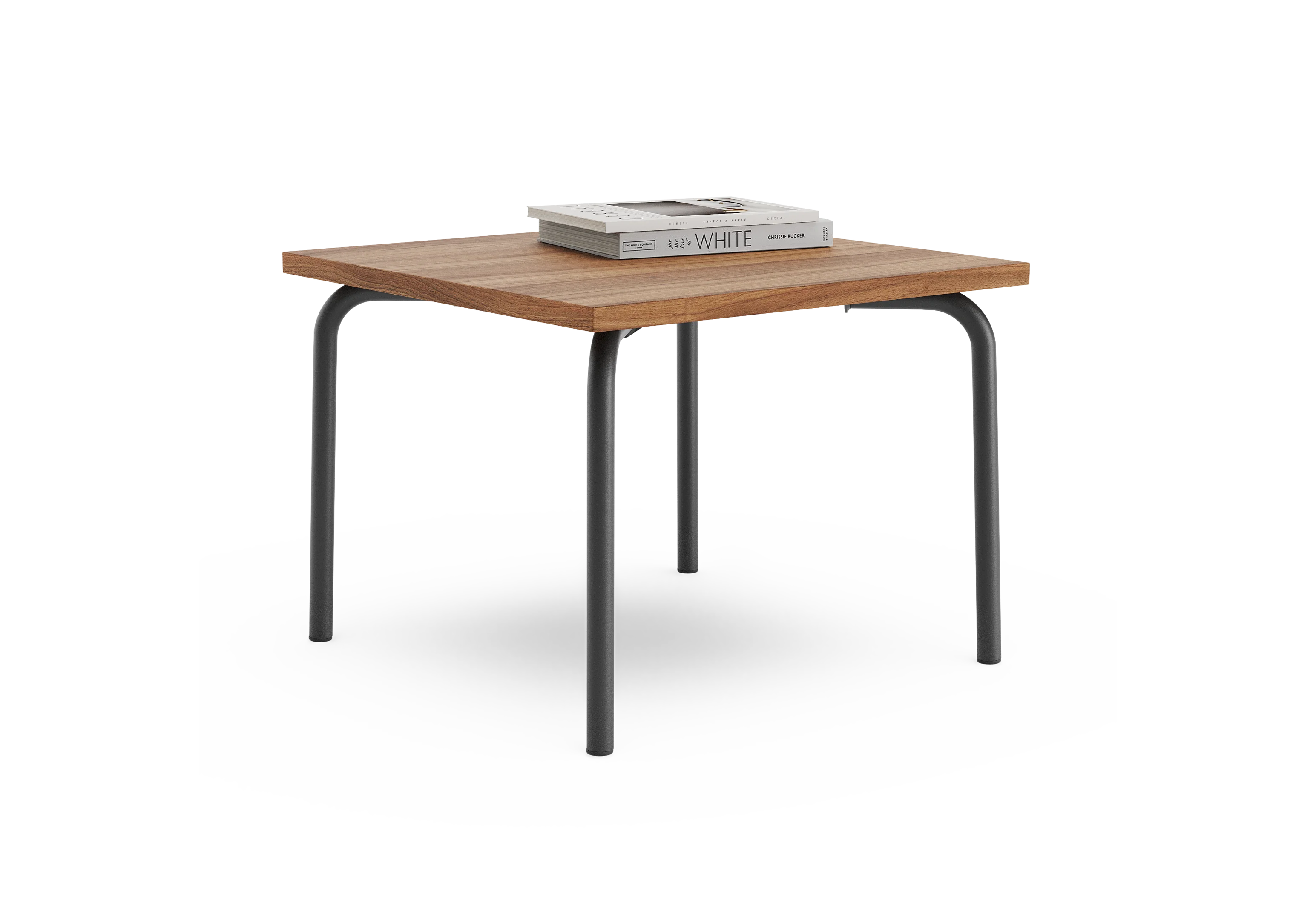 Cтол низкий квадратный GIBKO 60х60 RAL 9005, Орех Дижон натуральный