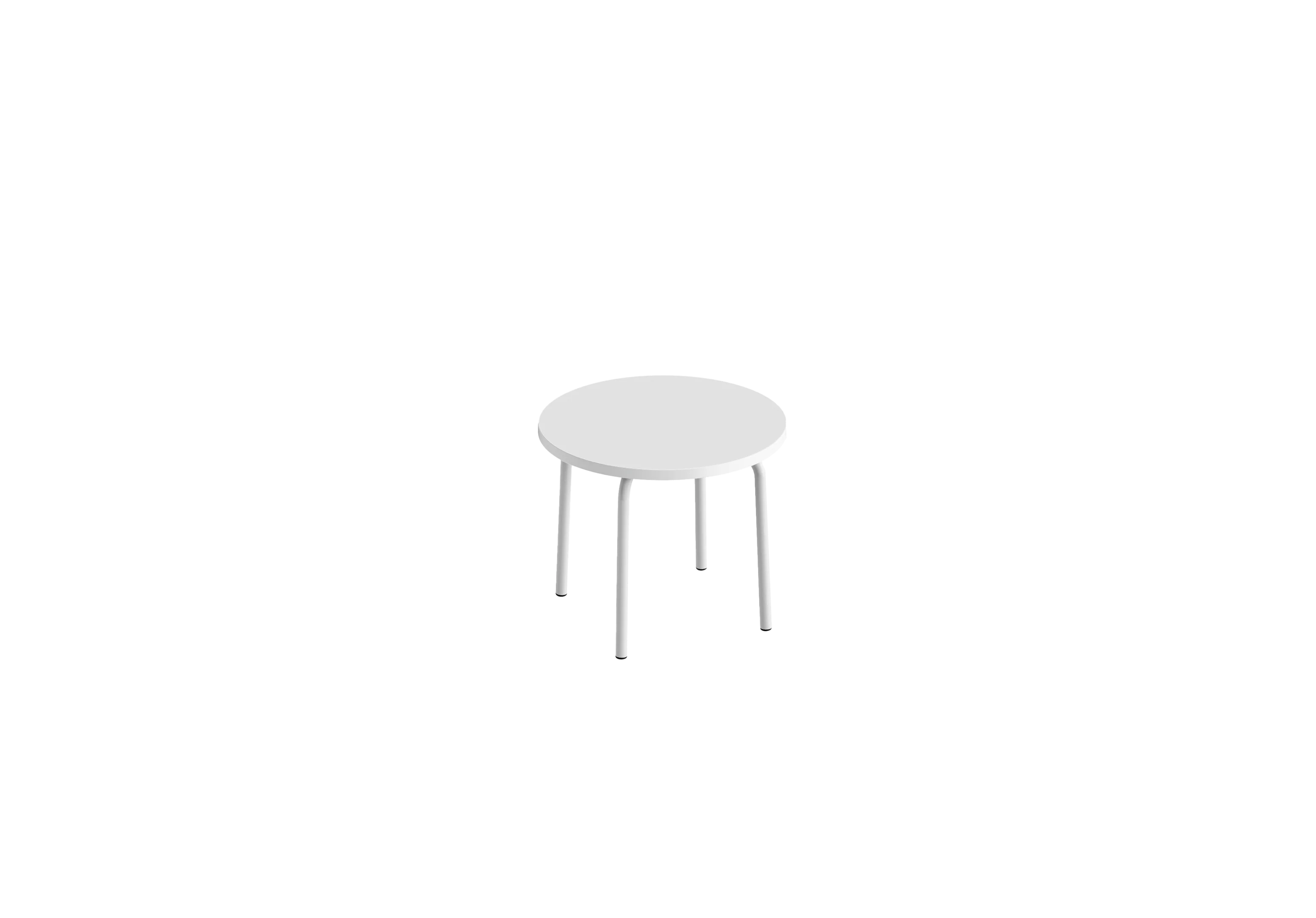 Стол низкий круглый GIBKO 60х60 RAL 9016, Белый премиум
