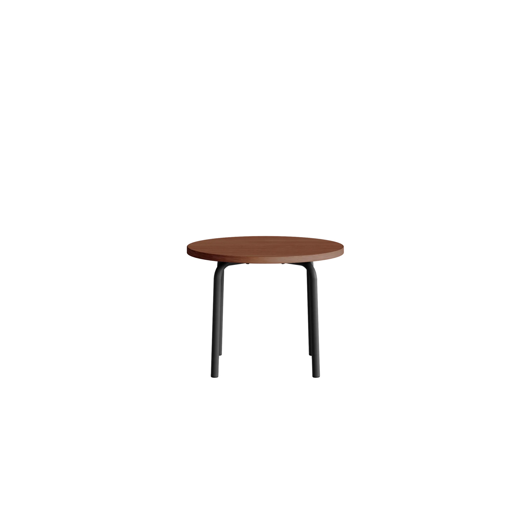 Стол низкий круглый GIBKO 60х60 RAL 9005, Орех Дижон натуральный