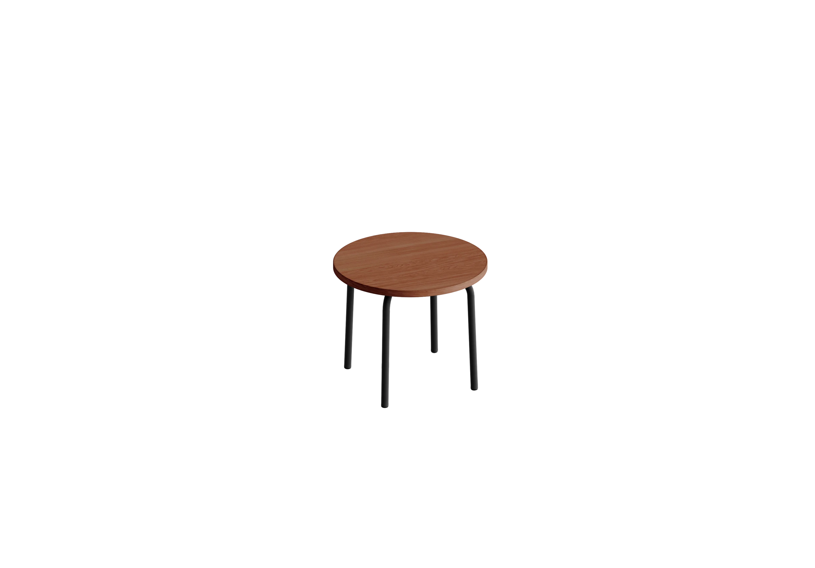 Стол низкий круглый GIBKO 60х60 RAL 9005, Орех Дижон натуральный