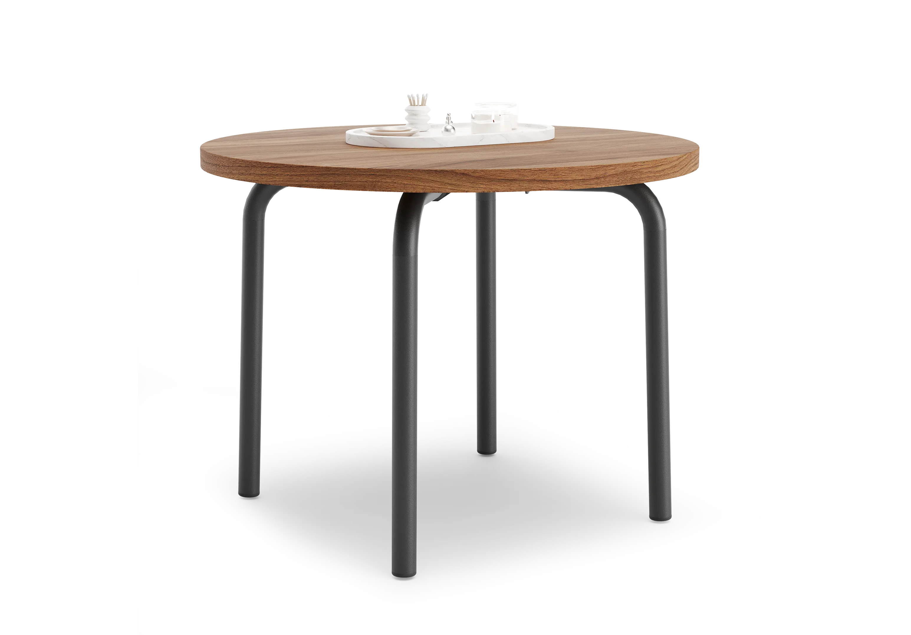 Стол низкий круглый GIBKO 60х60 RAL 9005, Орех Дижон натуральный