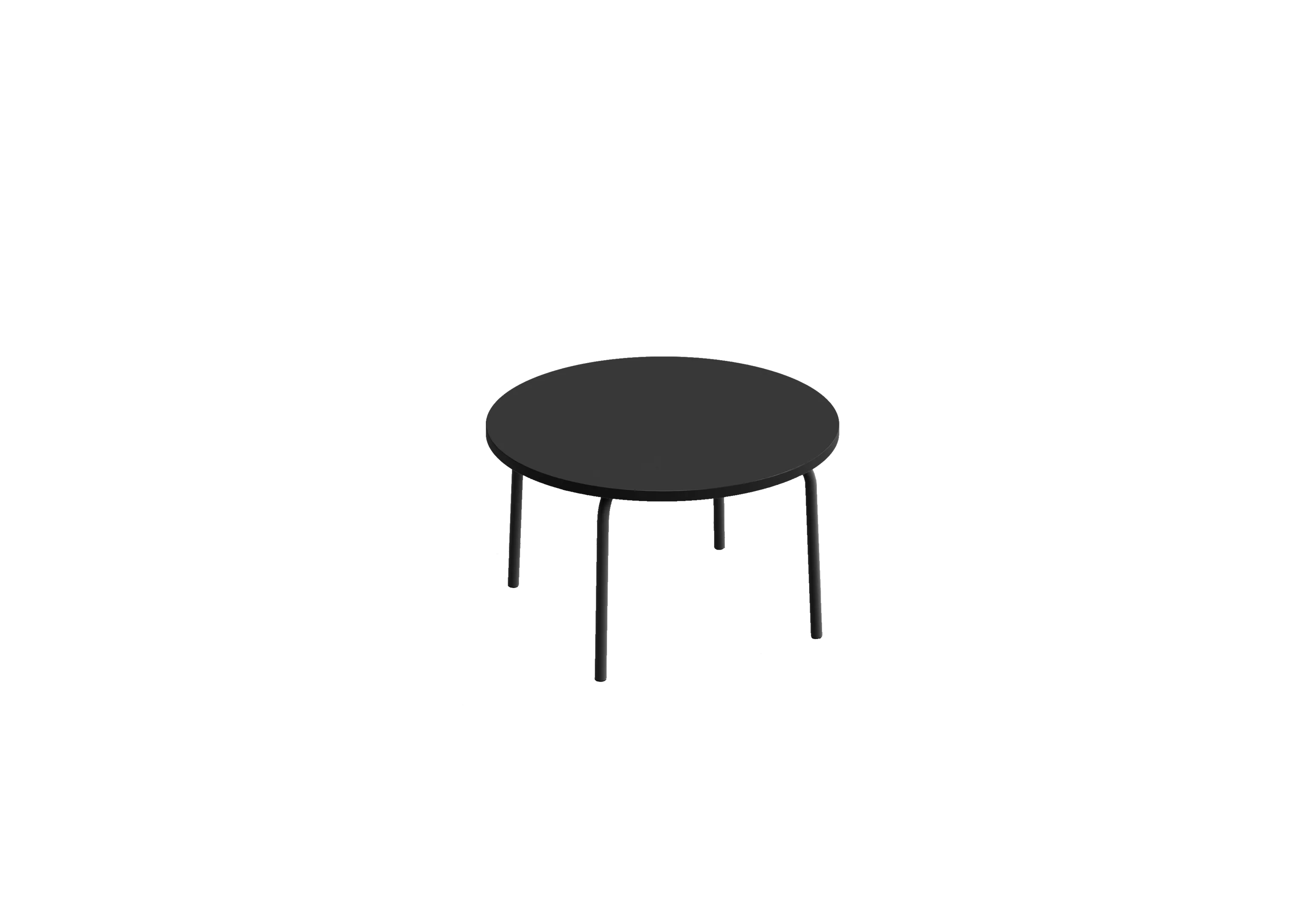 Стол низкий круглый GIBKO 85х85 RAL 9005, Муар чёрный