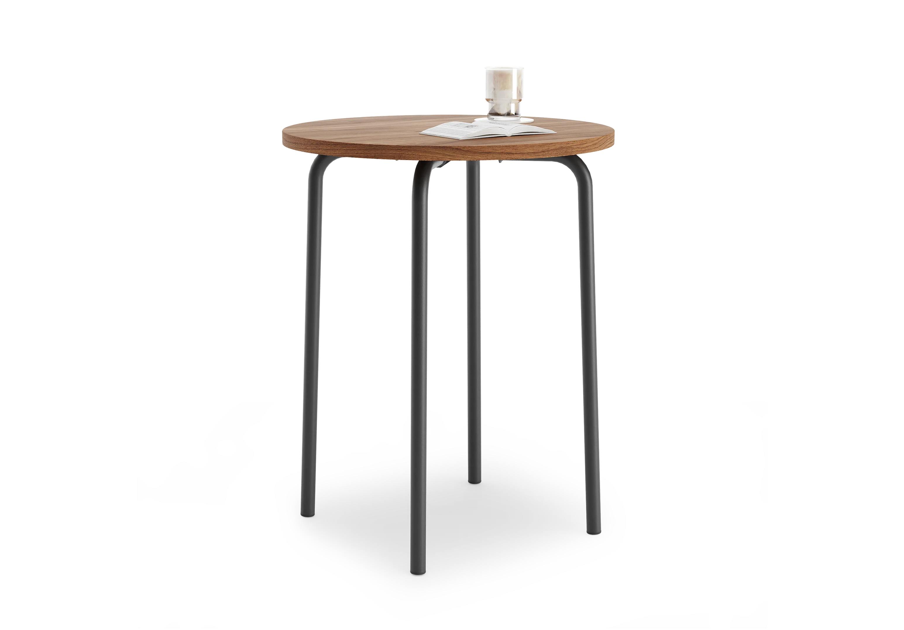 Стол круглый GIBKO 60х60 RAL 9005, Орех Дижон натуральный