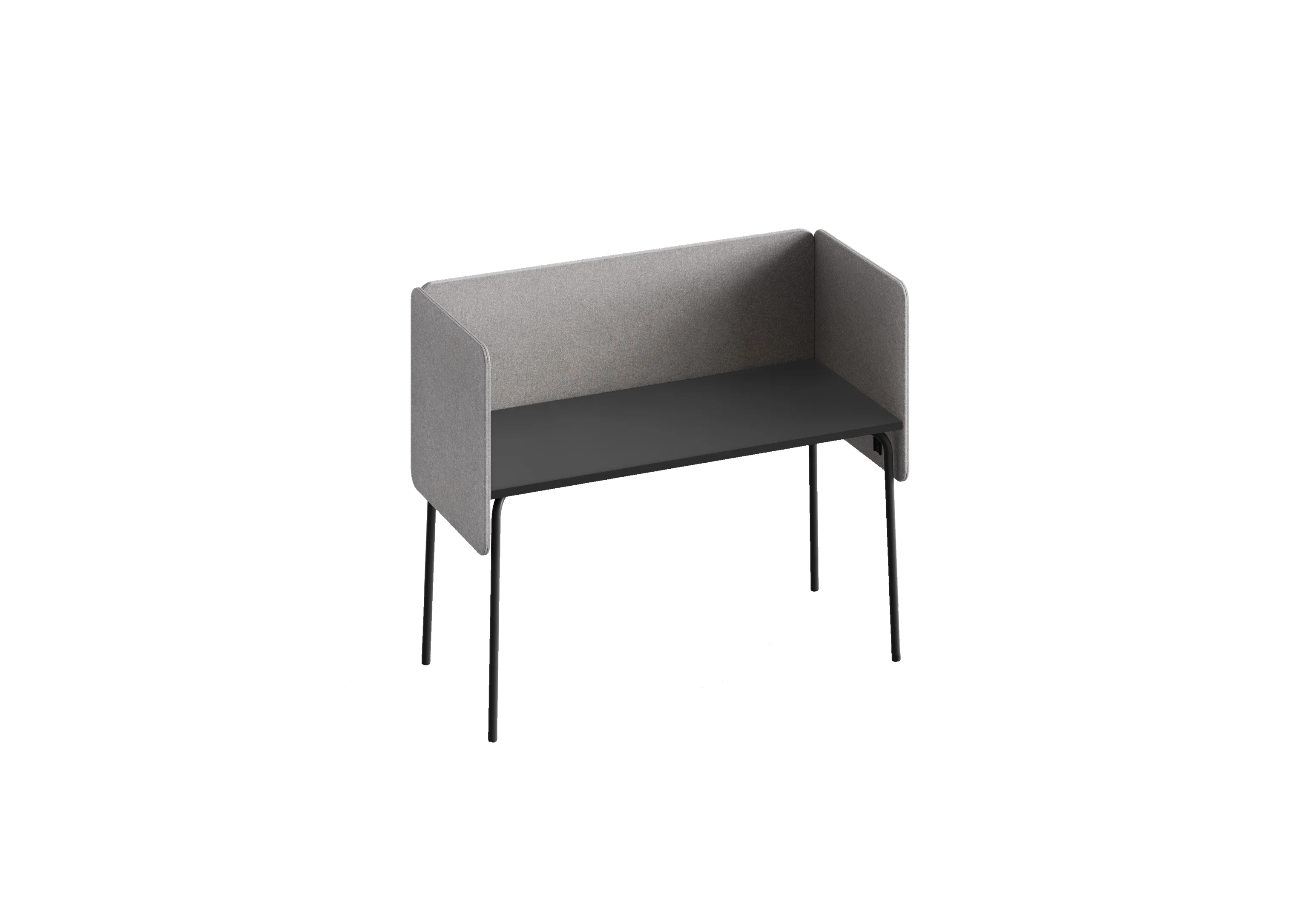 Стол прямоугольный GIBKO с экранами 120х60 RAL 9005, Муар чёрный