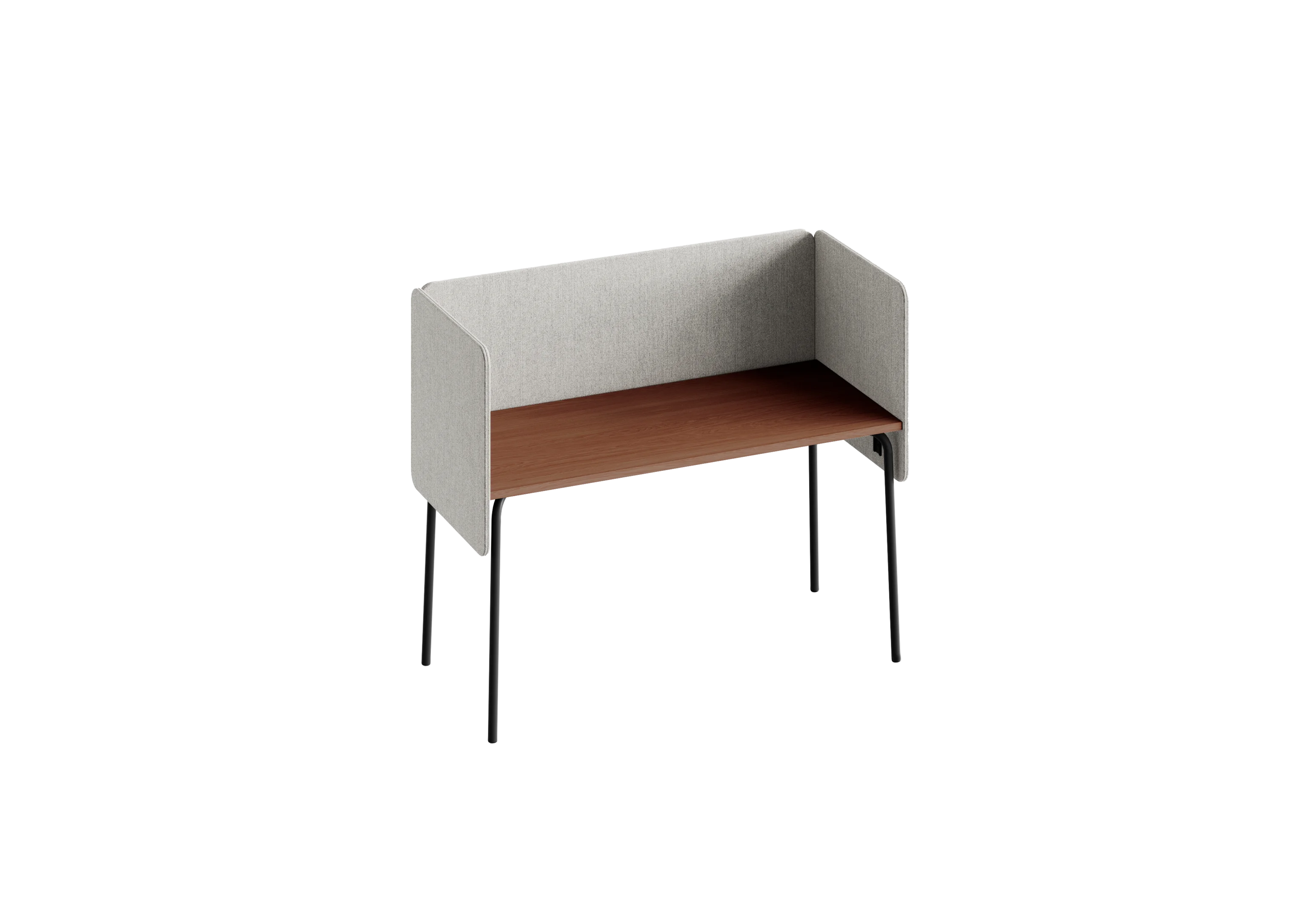 Стол прямоугольный GIBKO с экранами 120х60 RAL 9005, Орех Дижон натуральный