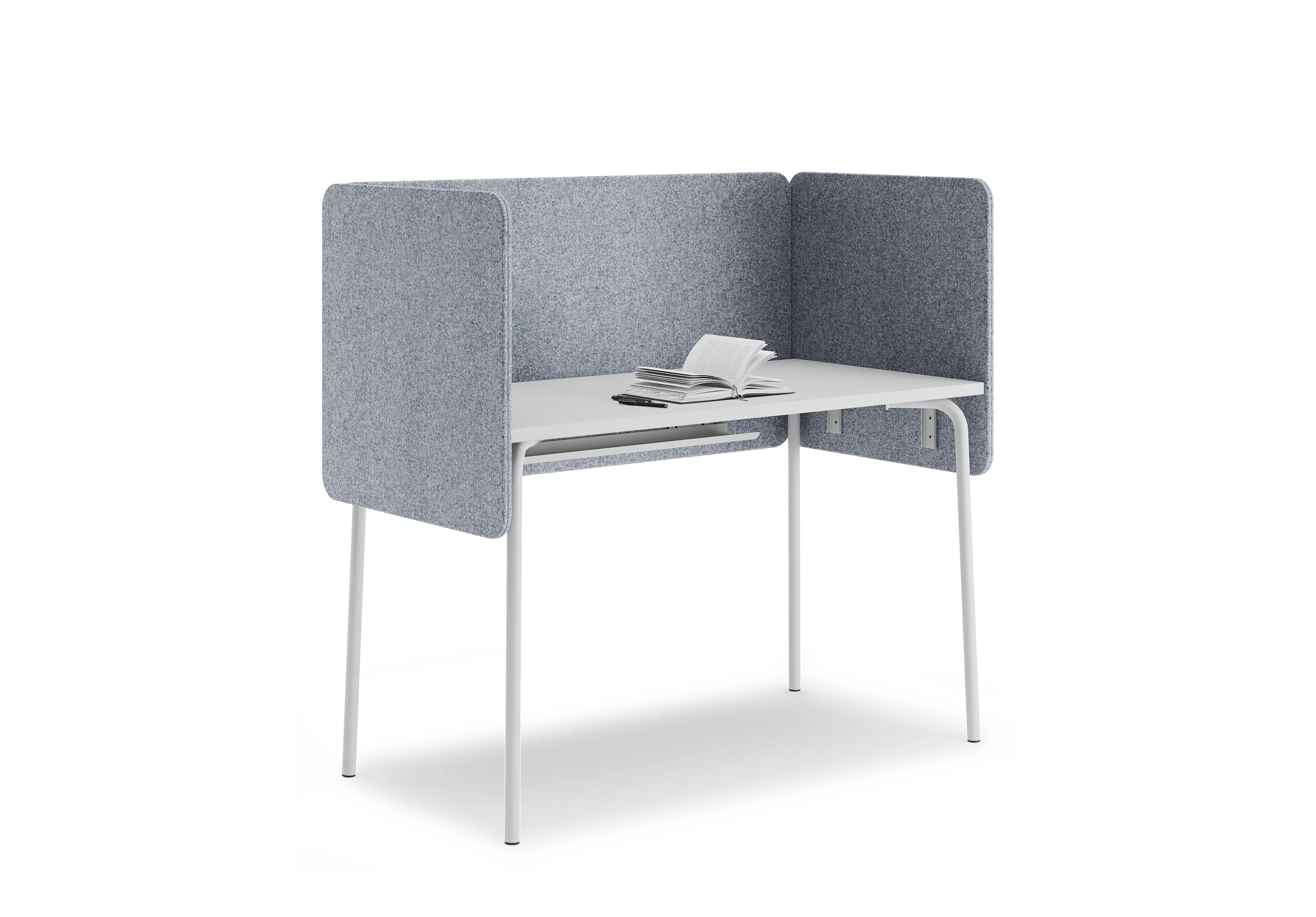 Стол прямоугольный GIBKO с экранами 140х60 RAL 9016, Белый премиум