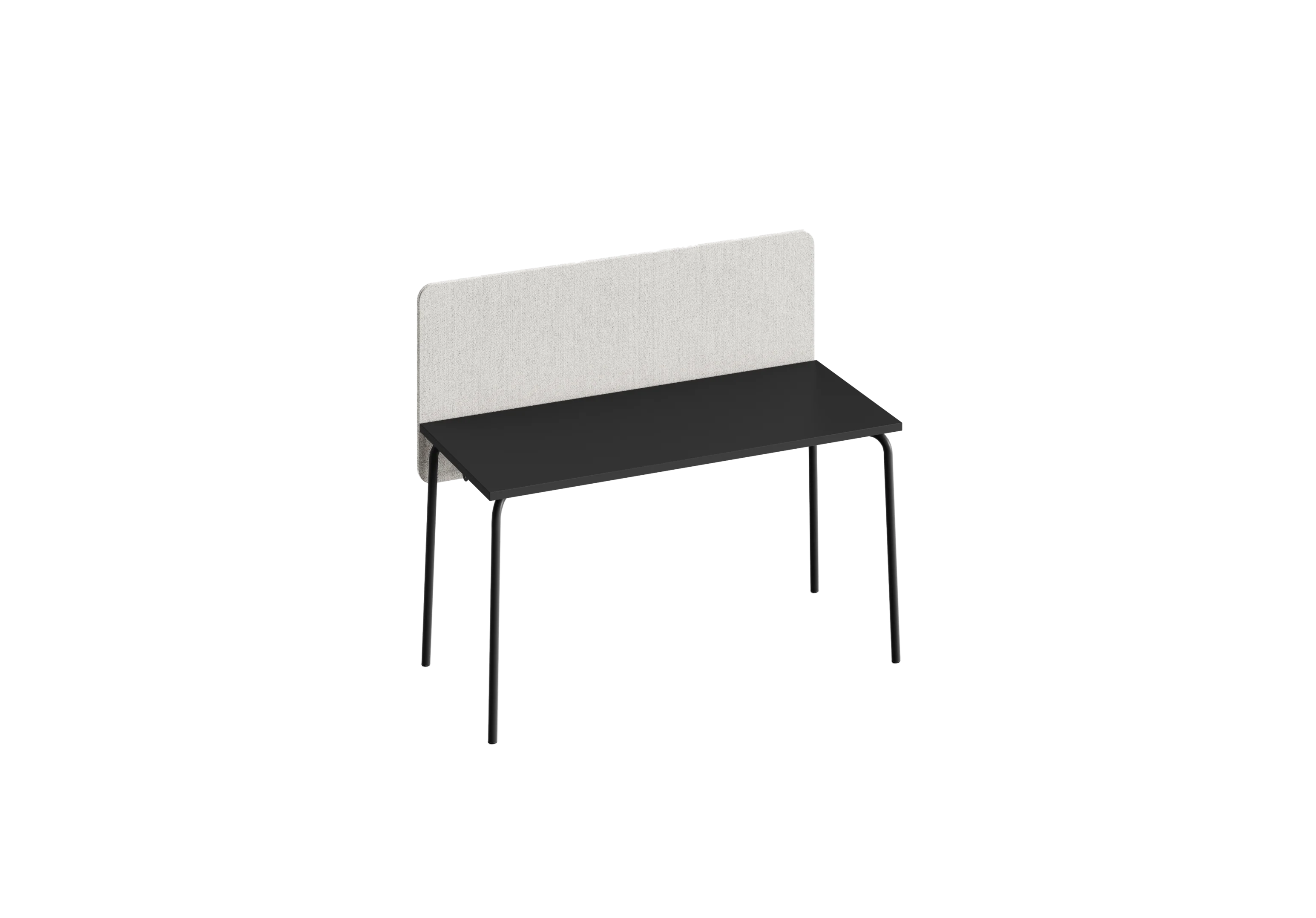 Стол прямоугольный GIBKO с экраном 120х60 RAL 9005, Муар чёрный