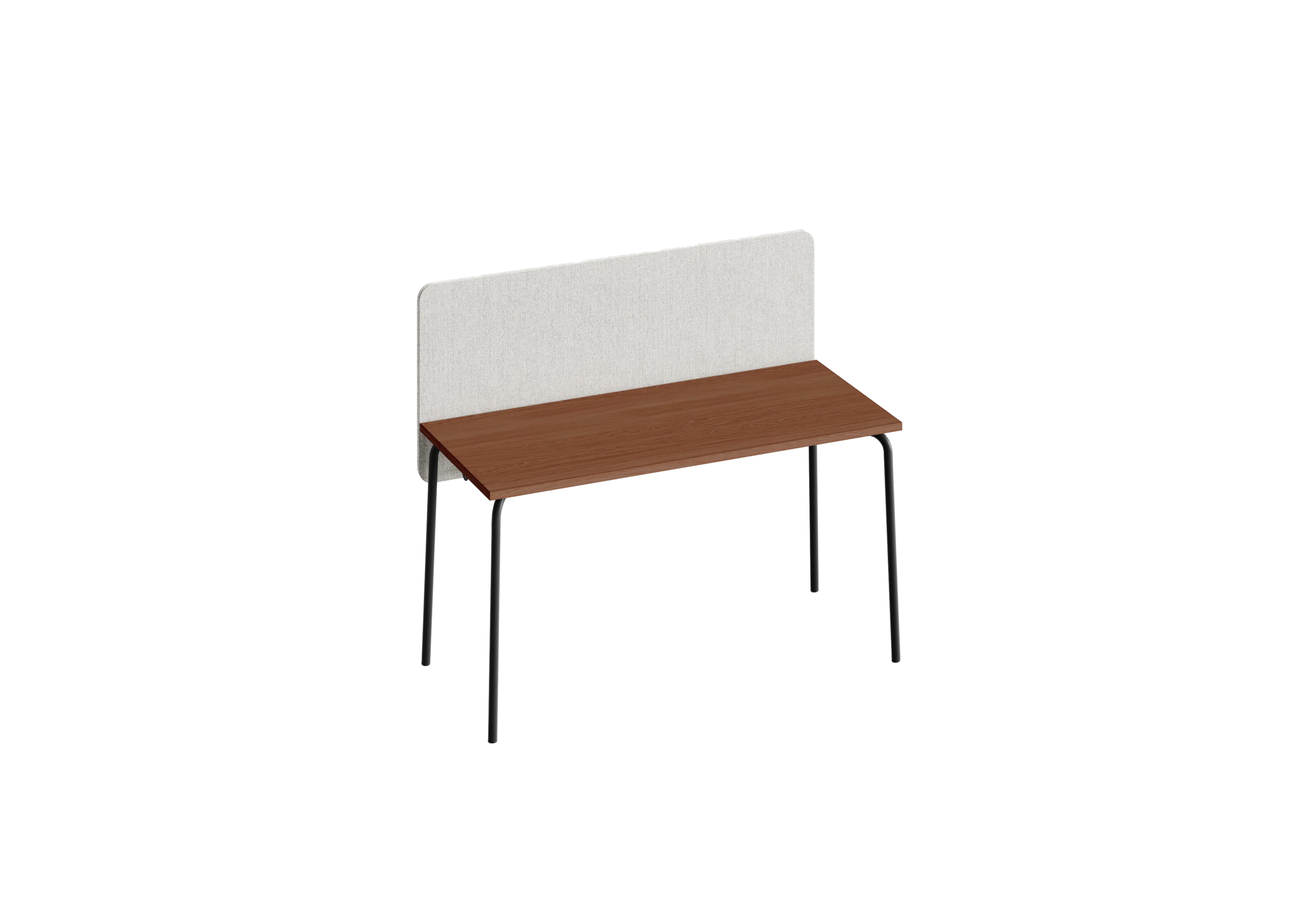 Стол прямоугольный GIBKO с экраном 120х60 RAL 9005, Орех Дижон натуральный