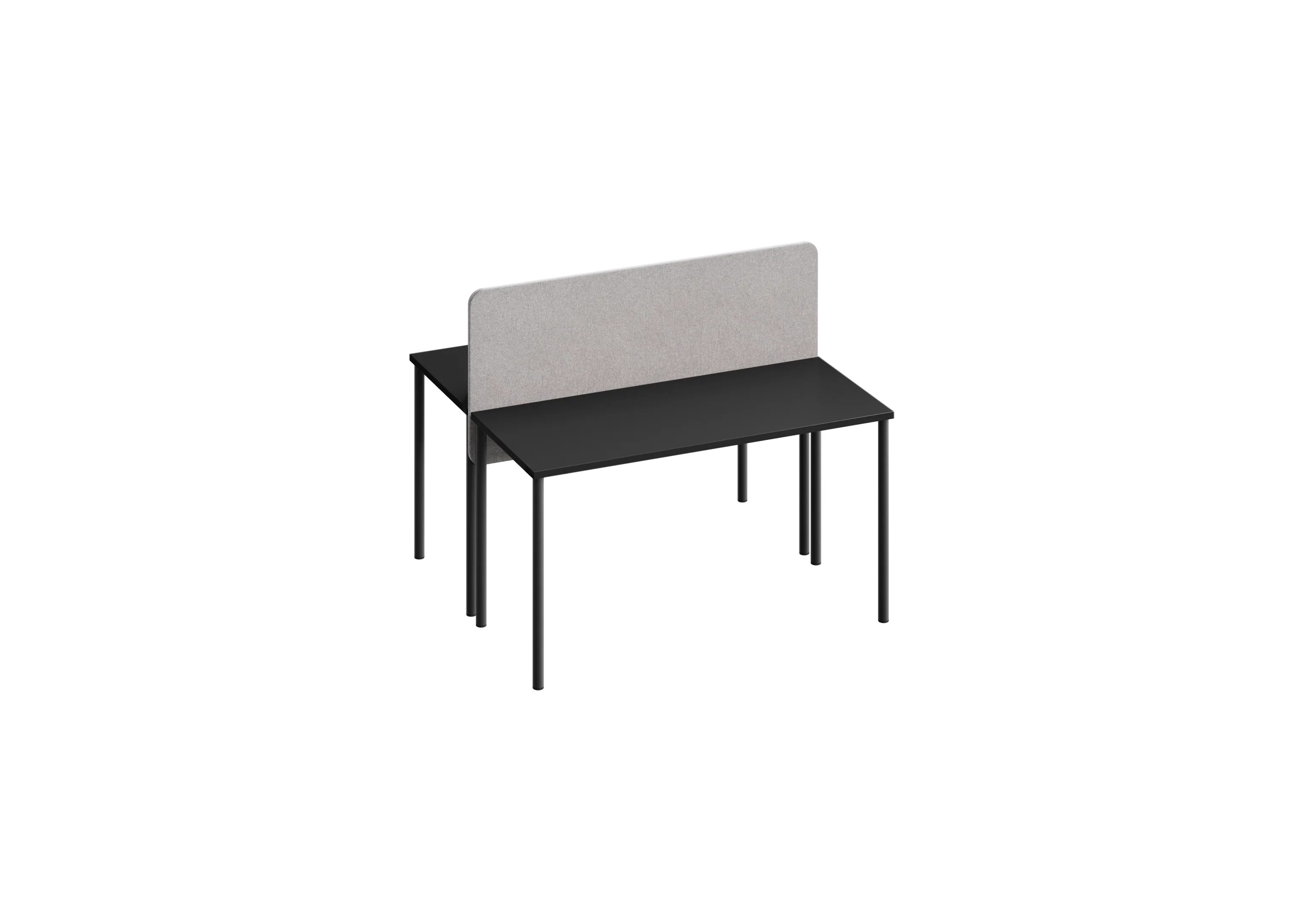 Рабочая станция PROSTO PC 140х60-1 RAL 9005, Муар чёрный
