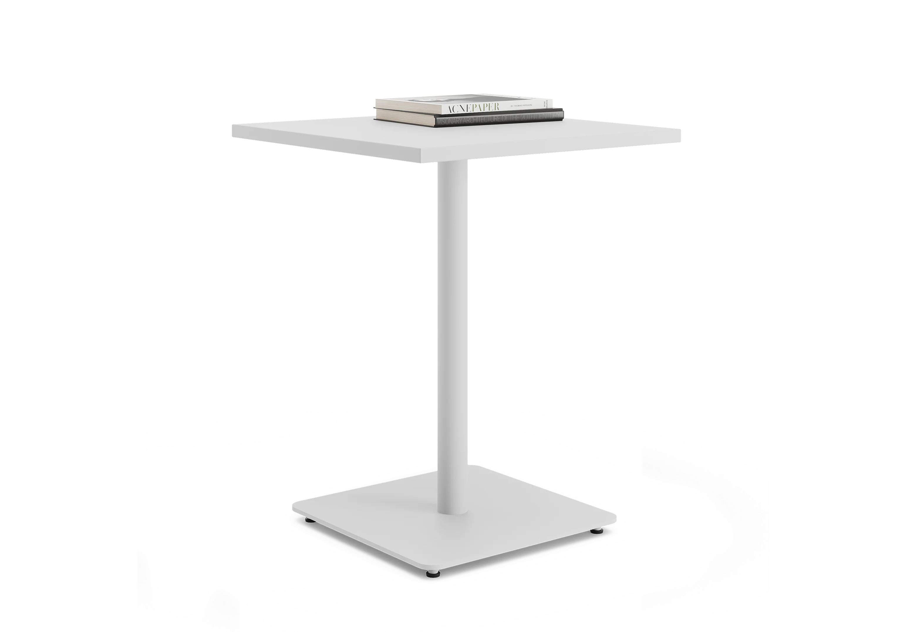 Стол квадратный PROSTO на центральной опоре RAL 9016, Белый премиум