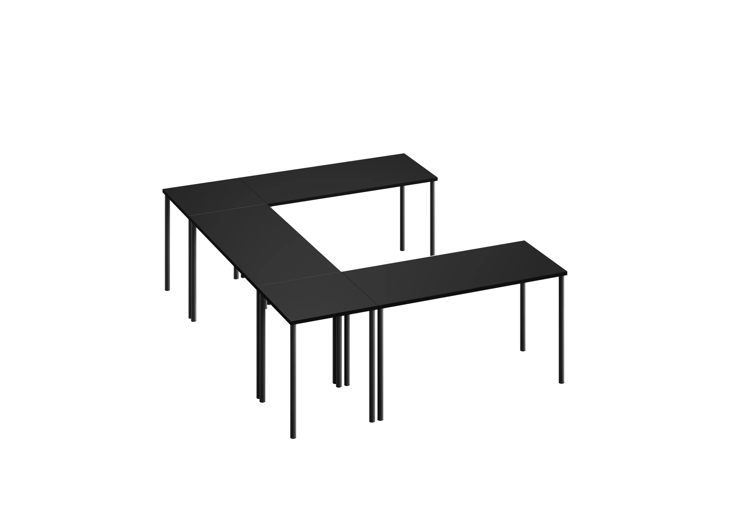 Стол комбинированный-П PROSTO RAL 9005, Муар чёрный