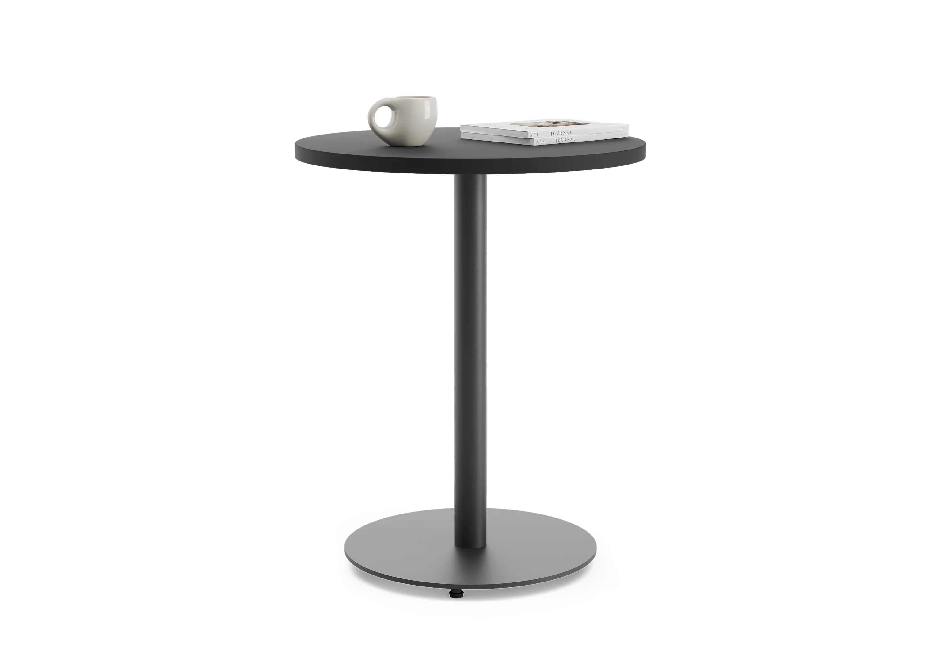 Стол круглый PROSTO на центральной опоре 60х60 RAL 9005, Муар чёрный