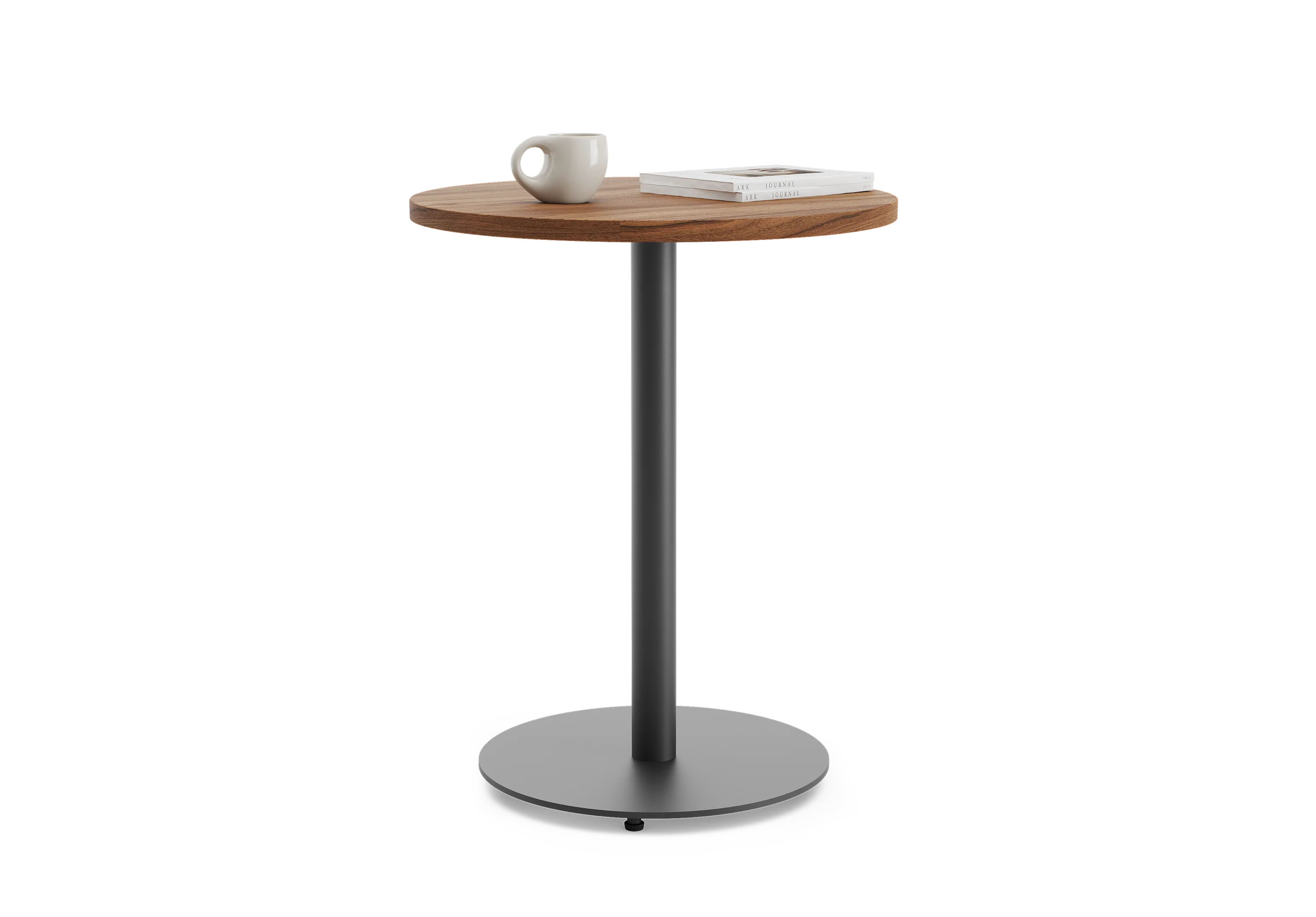 Стол круглый PROSTO на центральной опоре 85х85 RAL 9005, Орех Дижон натуральный