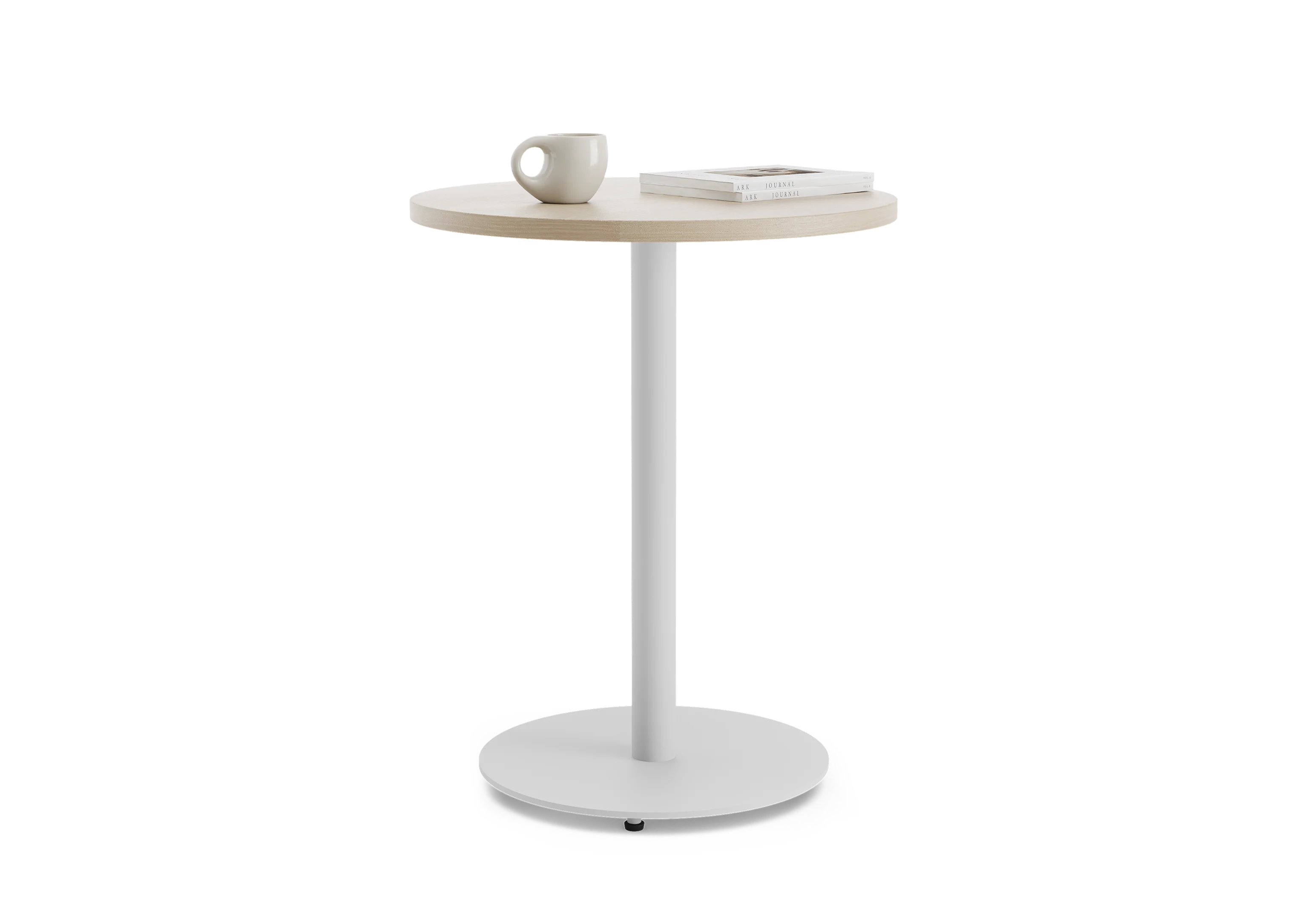 Стол круглый PROSTO на центральной опоре 85х85 RAL 9016, Акация Лэйклэнд