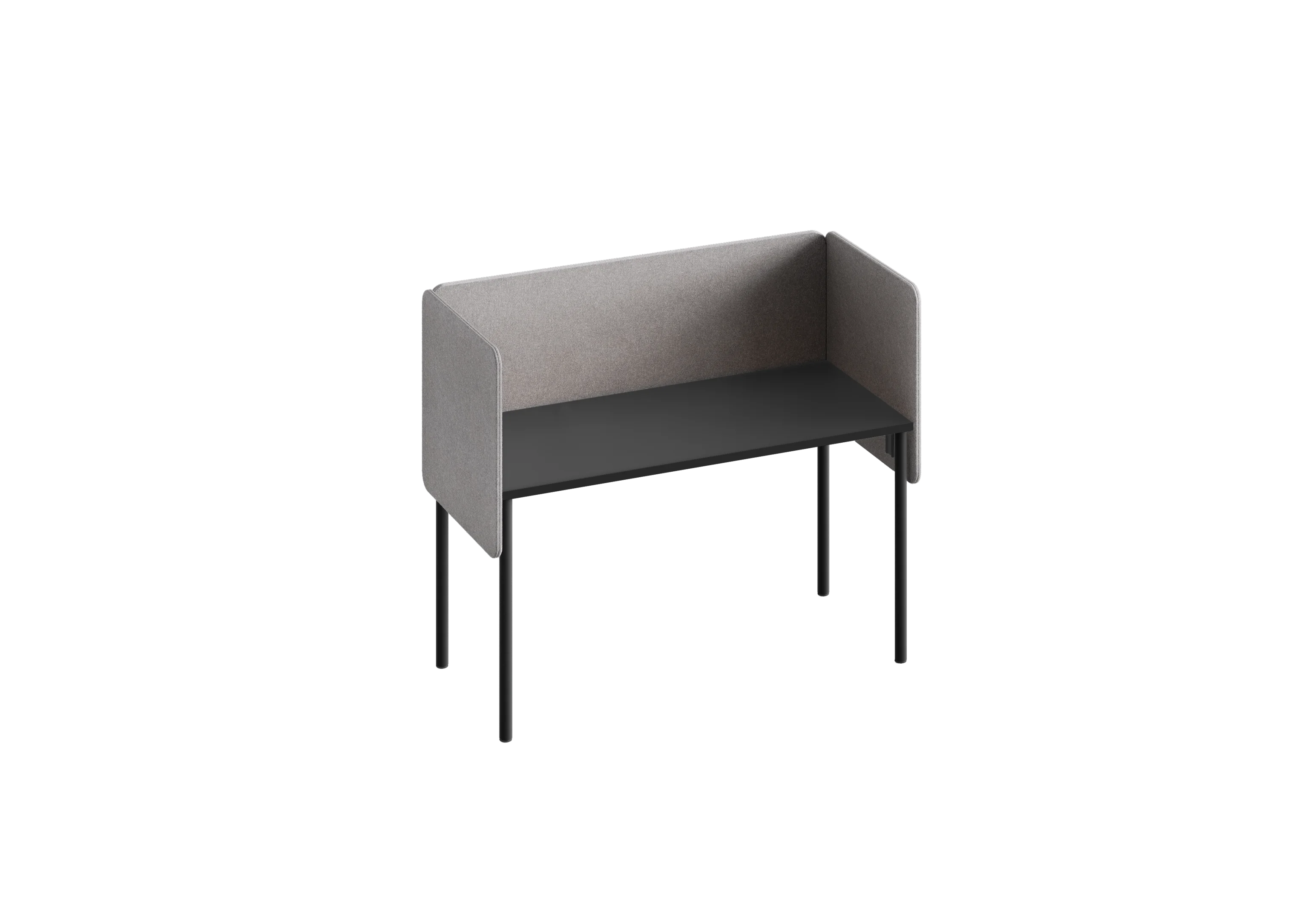 Стол прямоугольный PROSTO с экранами 120х60 RAL 9005, Муар чёрный
