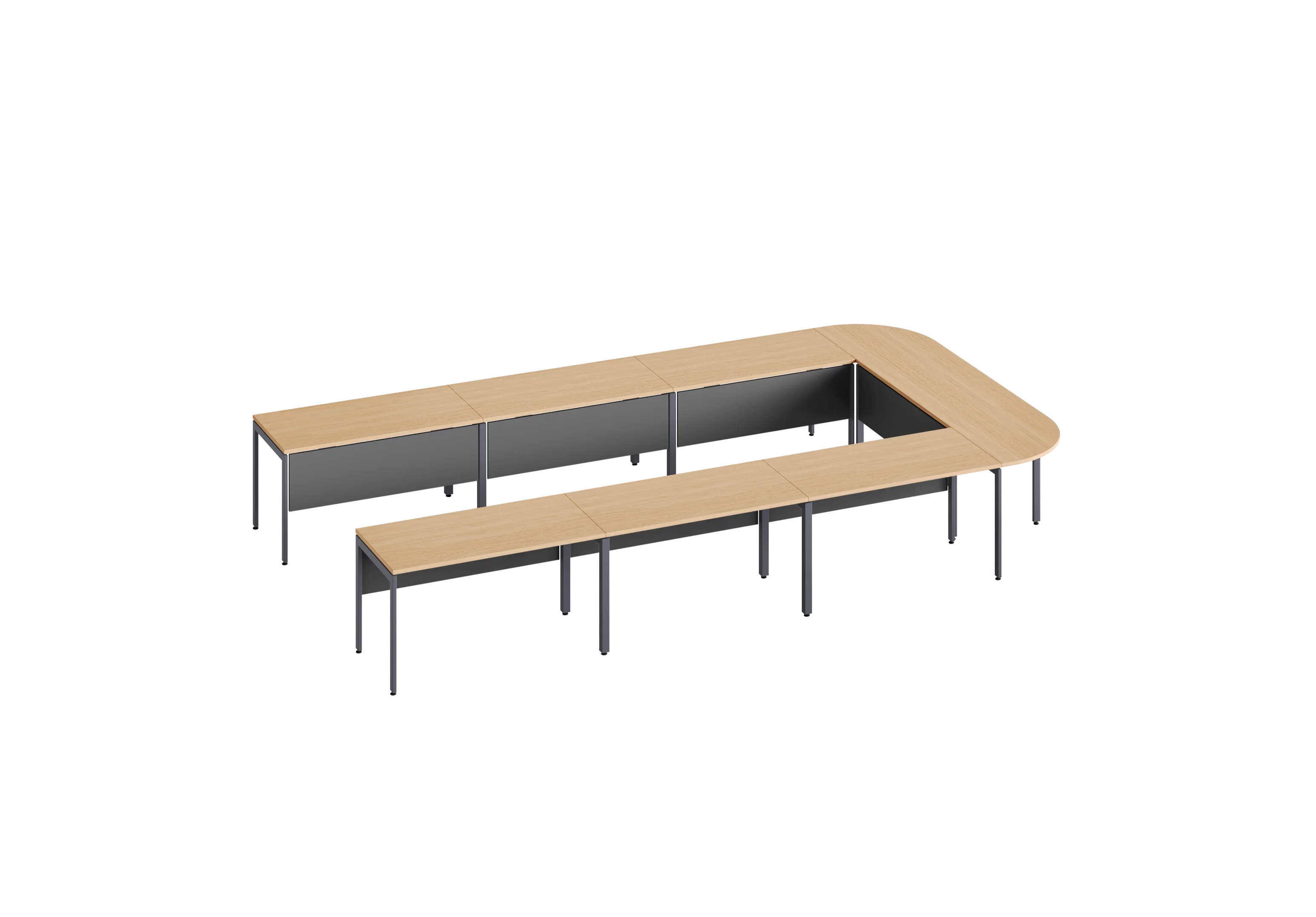 Конференц стол D.SYS КС-140х70-02 RAL 7024, Гикори натуральный