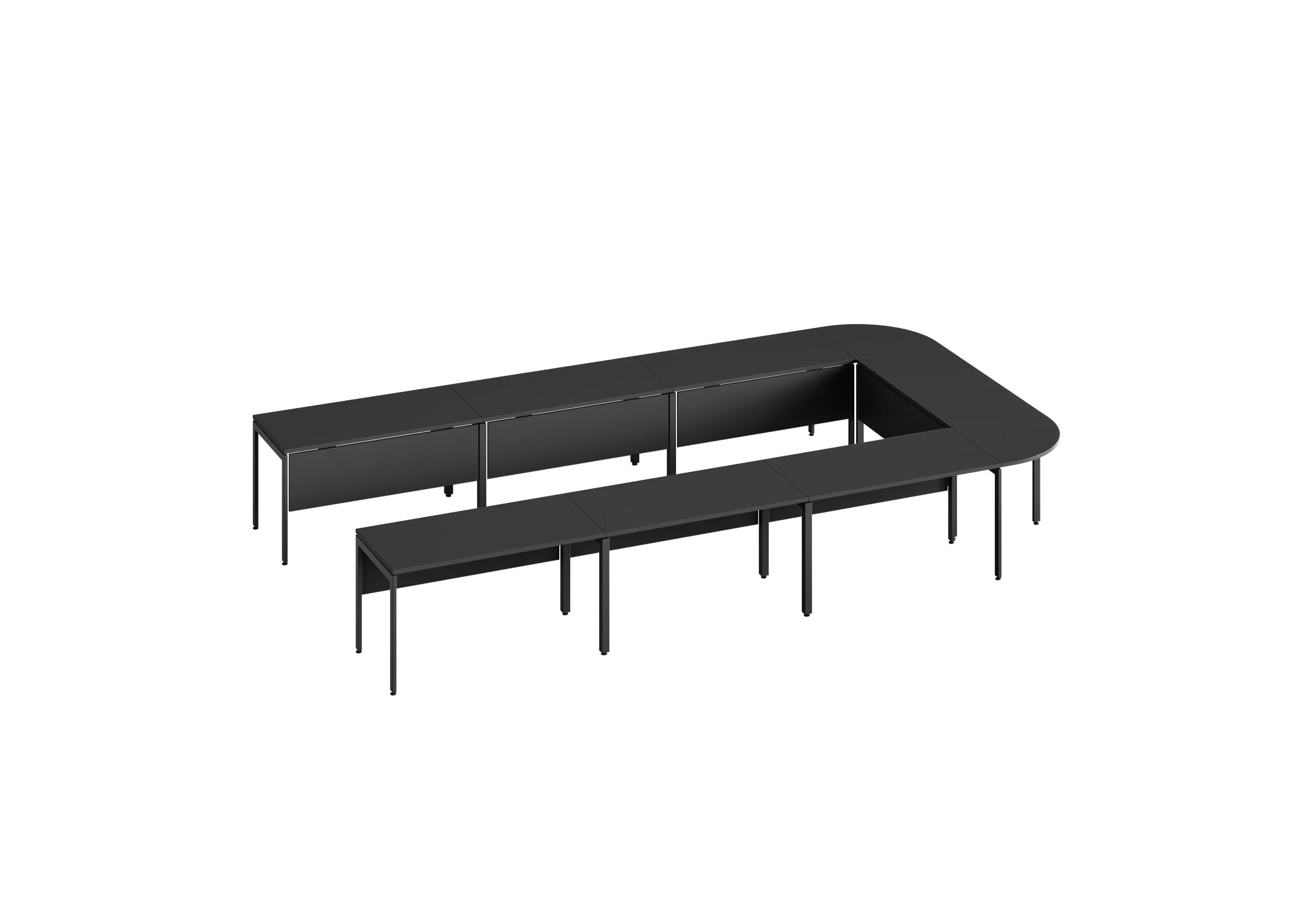 Конференц стол D.SYS КС-140х70-02 RAL 9005, Муар чёрный