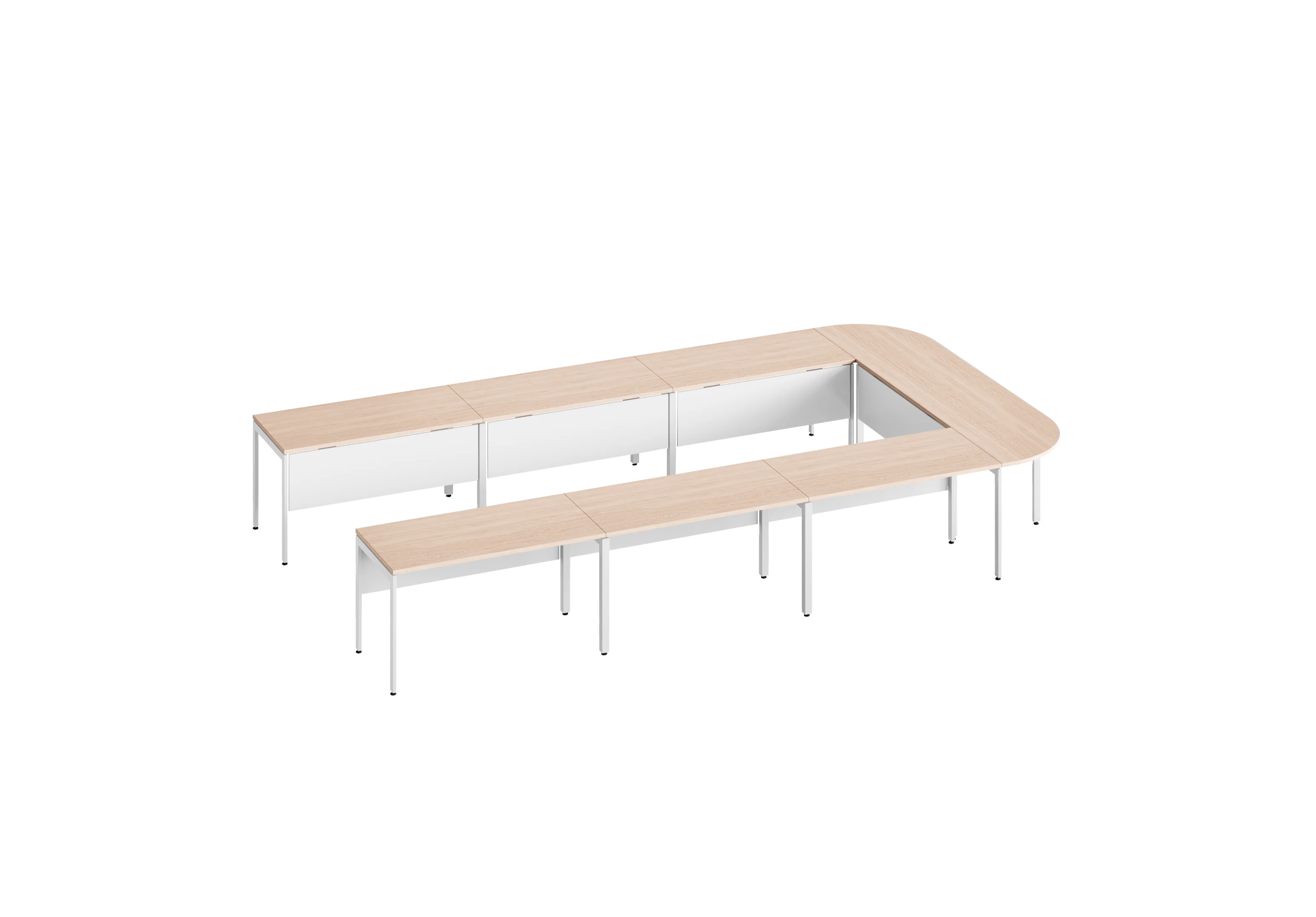 Конференц стол D.SYS КС-140х70-02 RAL 9016,  Акация Лэйклэнд