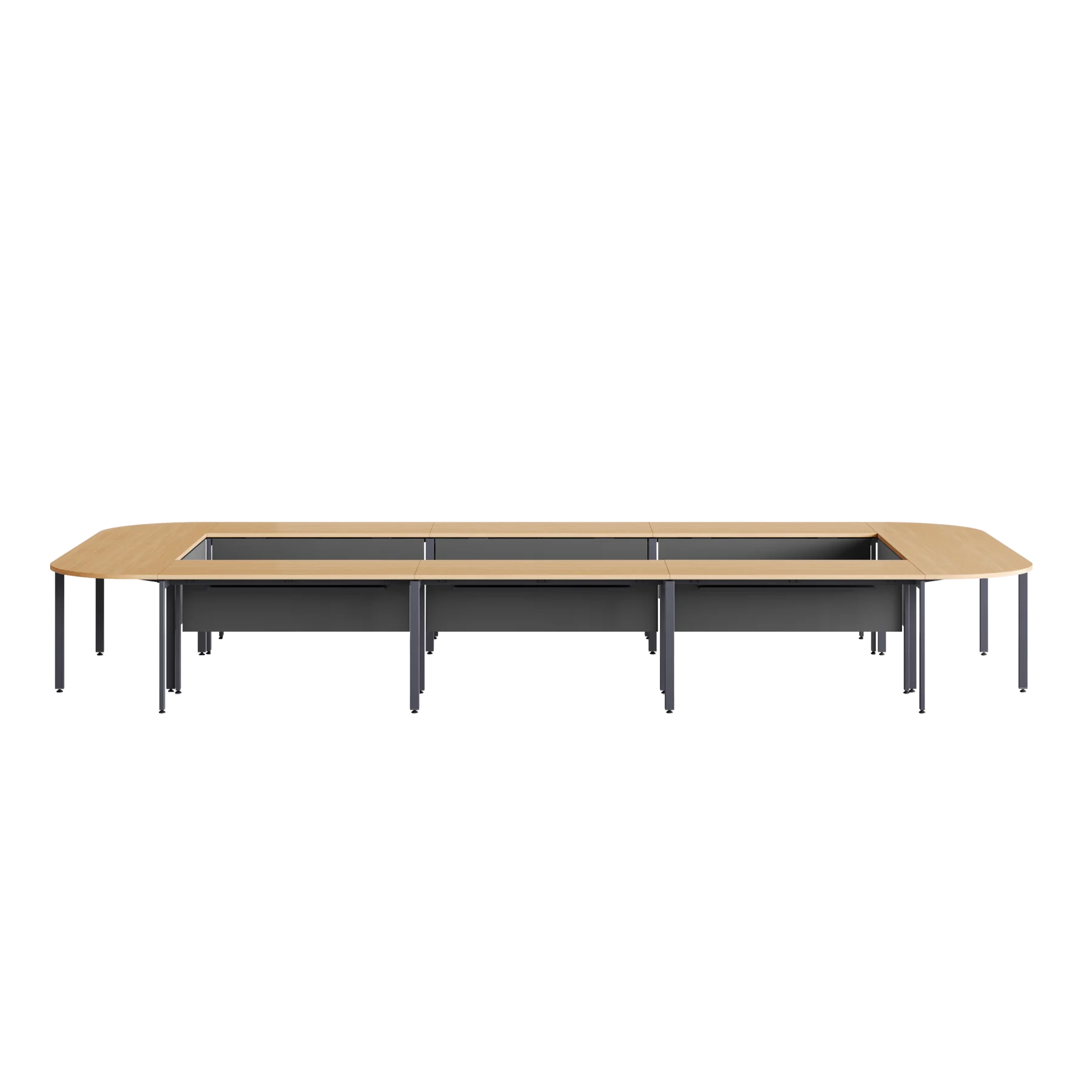 Конференц стол D.SYS КС-140х70-03 RAL 7024, Гикори натуральный