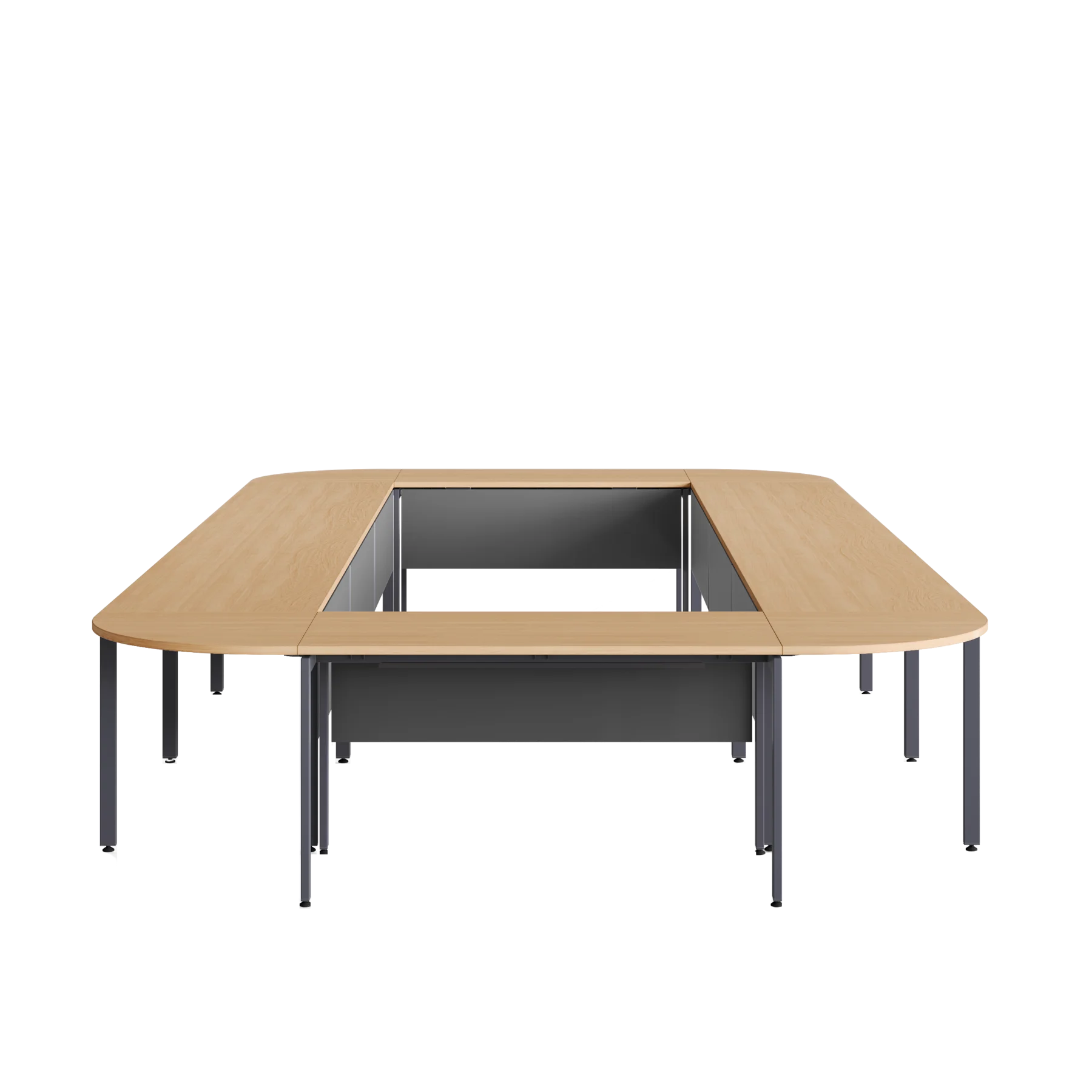 Конференц стол D.SYS КС-140х70-03 RAL 7024, Гикори натуральный