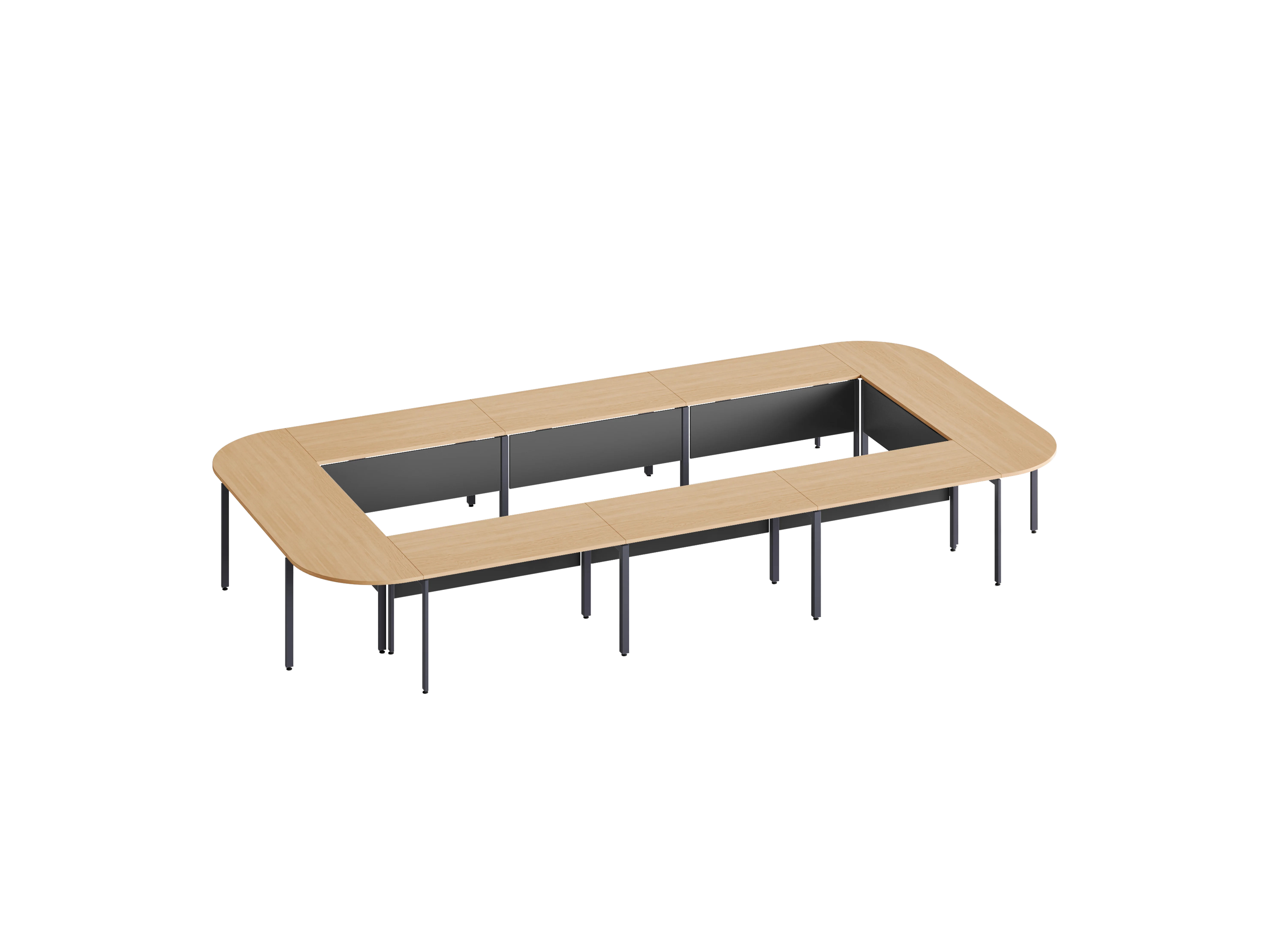 Конференц стол D.SYS КС-140х70-03 RAL 7024, Гикори натуральный