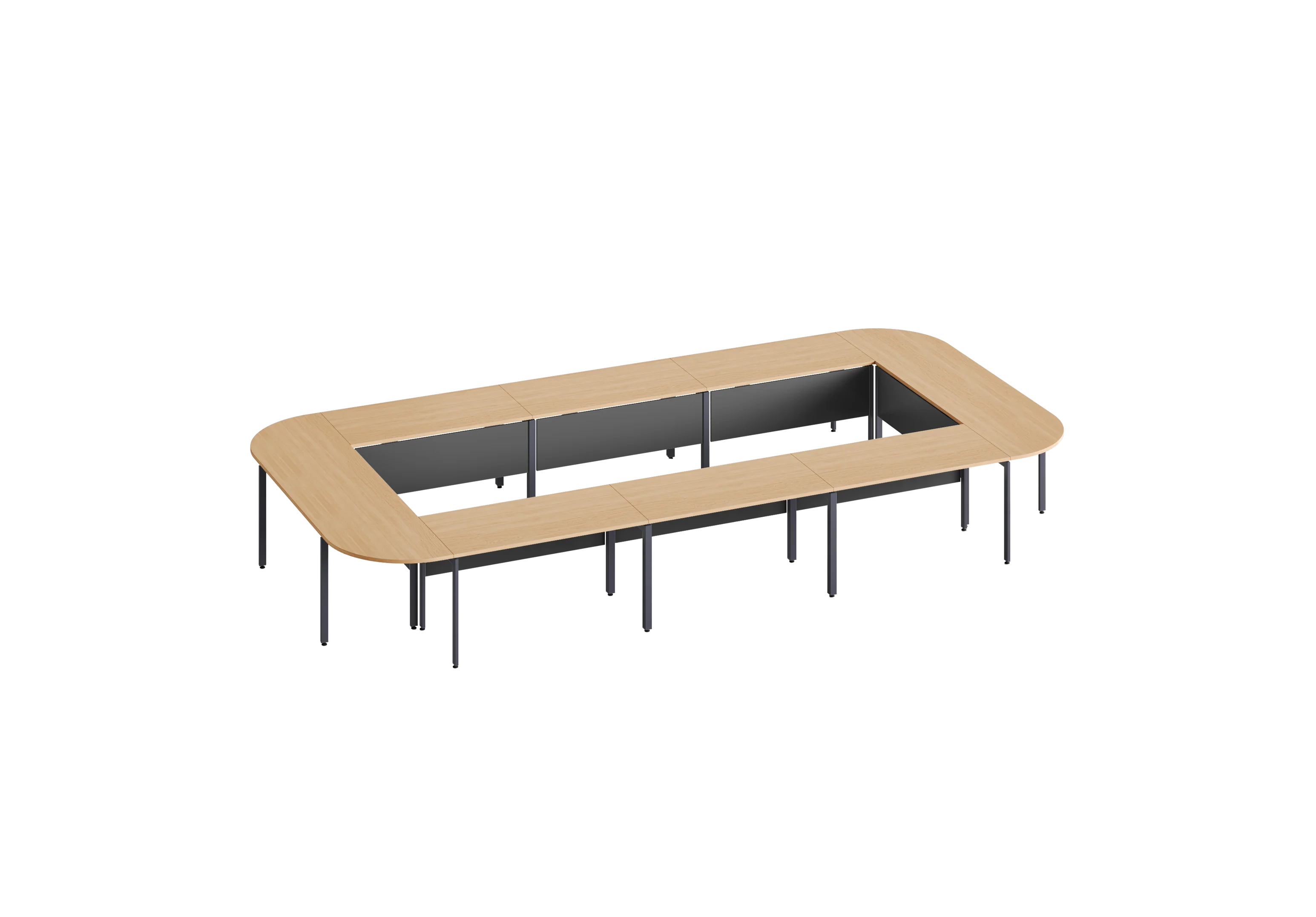 Конференц стол D.SYS КС-140х70-03 RAL 7024, Гикори натуральный