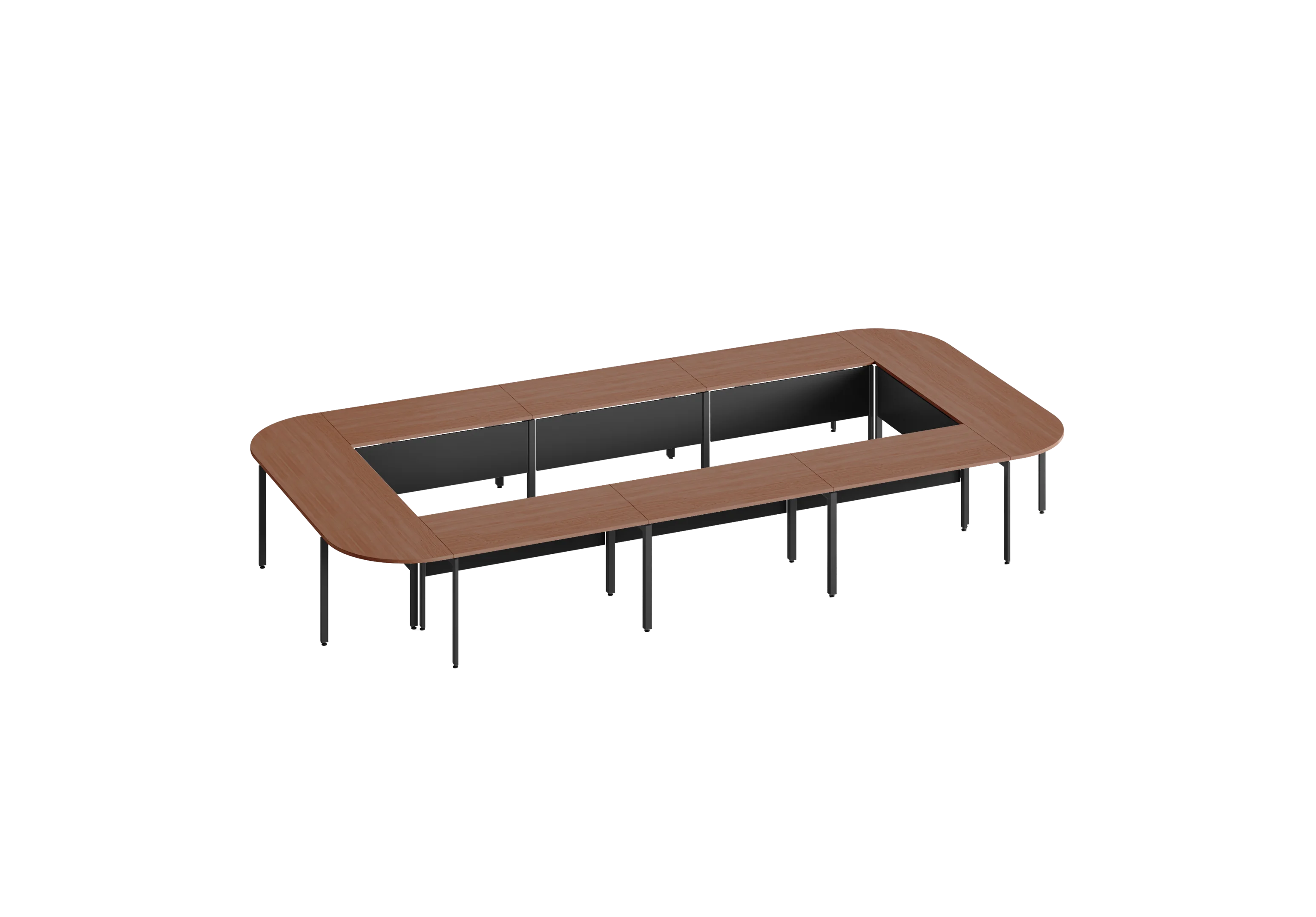 Конференц стол D.SYS КС-140х70-03 RAL 9005, Орех Дижон натуральный
