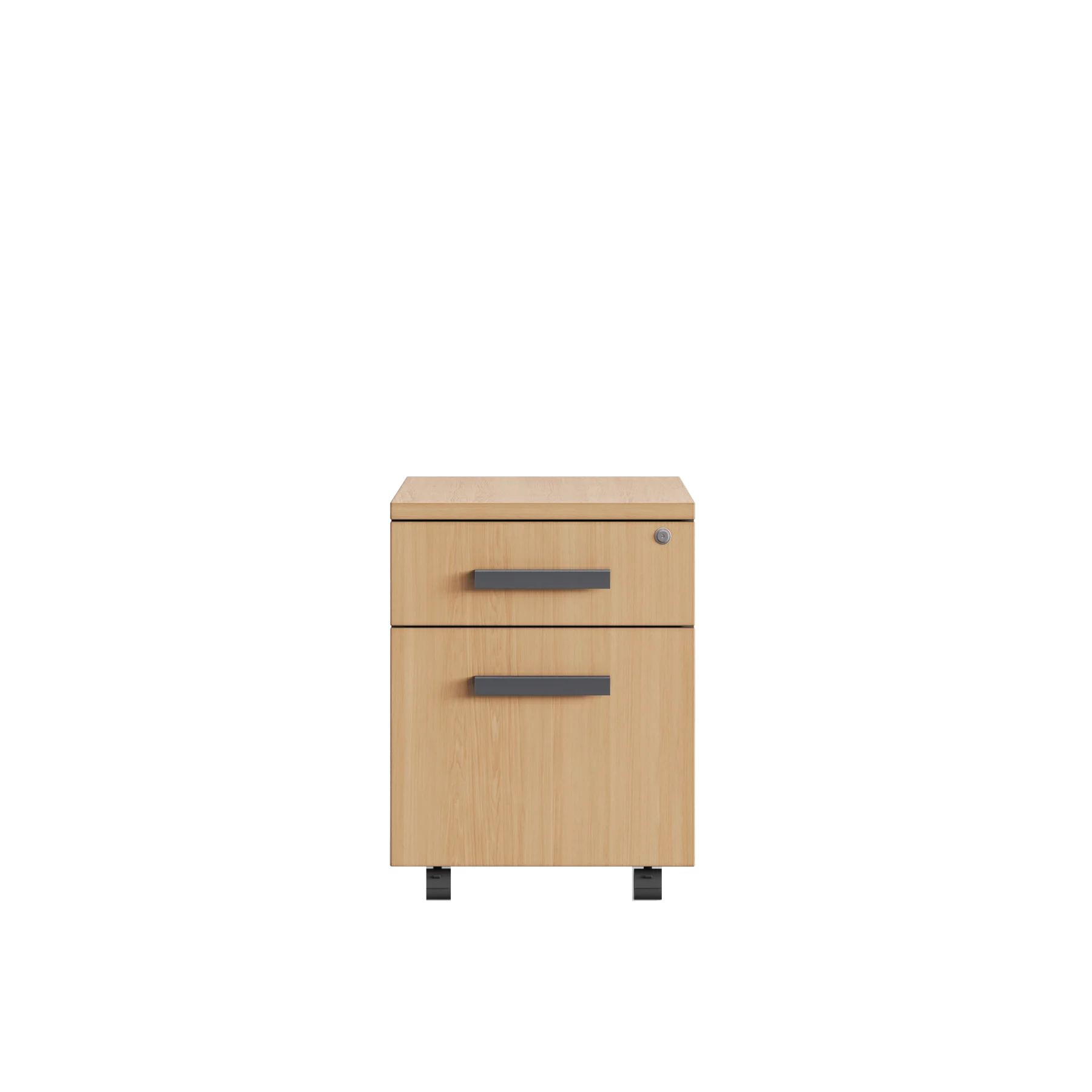 Тумба офисная PUMBA S2 (с ручками) RAL 7024, Гикори натуральный