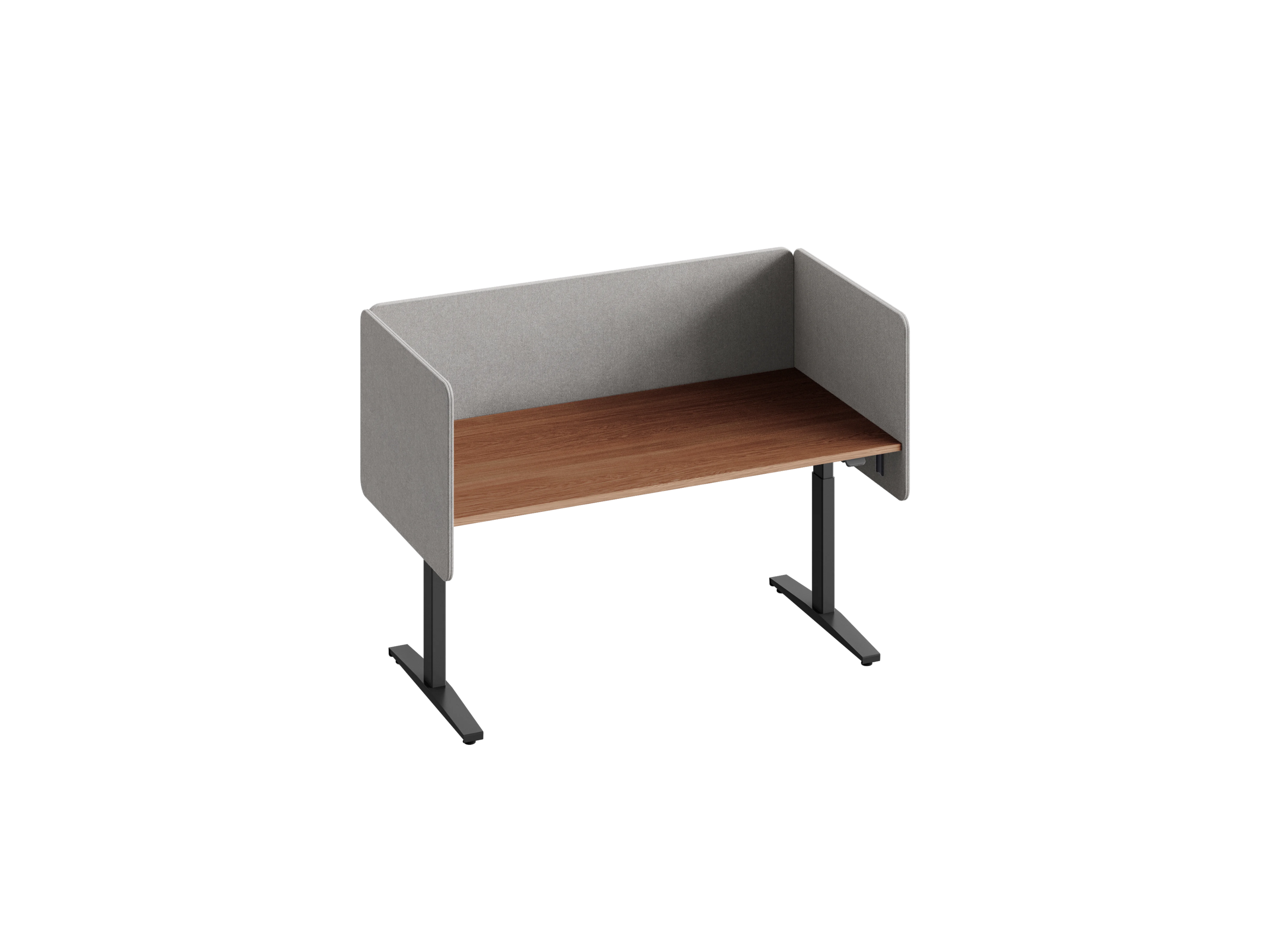 Стол регулируемый механически LVL UP P-04-140х70 RAL 9005, Орех Дижон натуральный