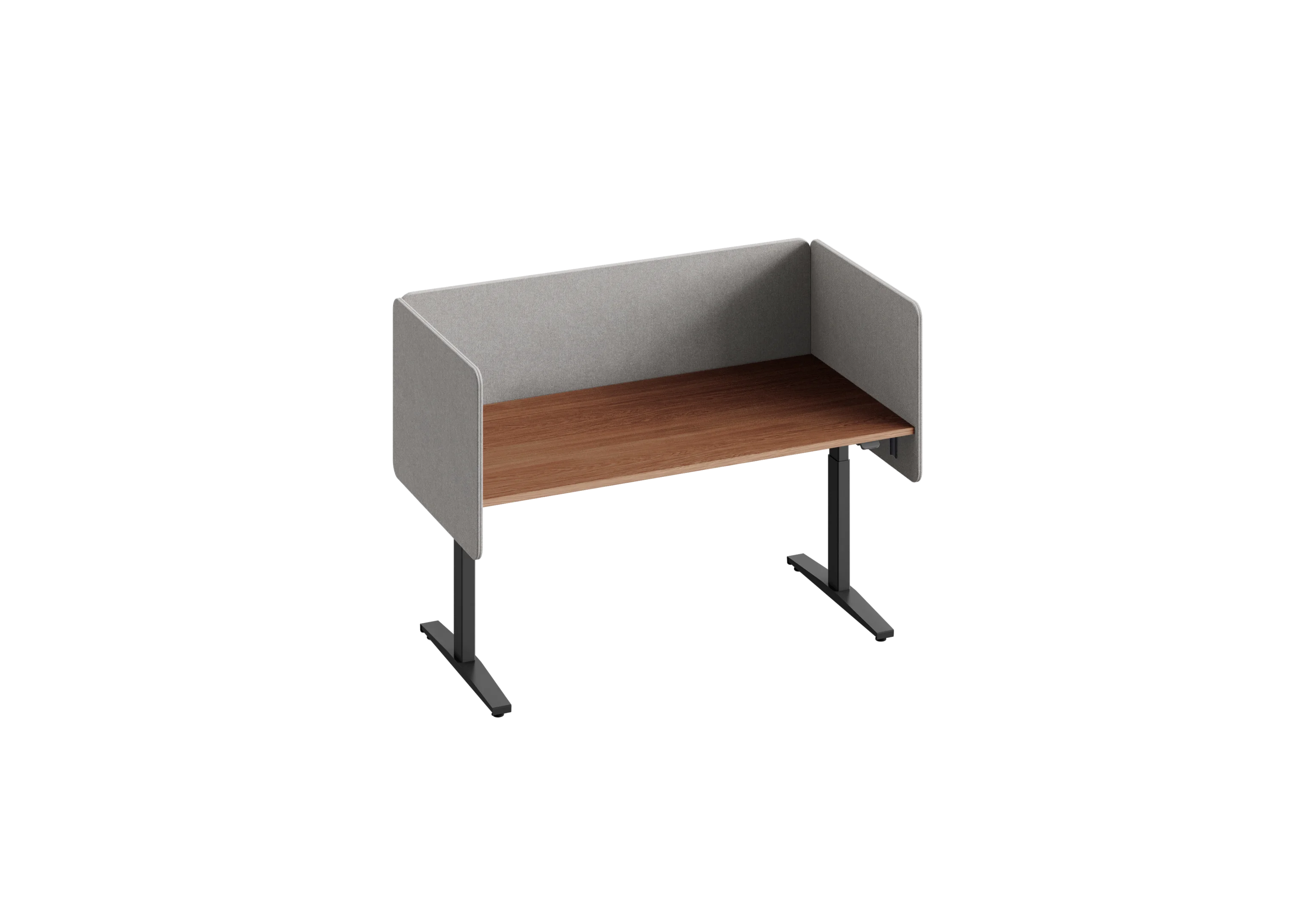 Стол регулируемый механически LVL UP P-04-140х70 RAL 9005, Орех Дижон натуральный