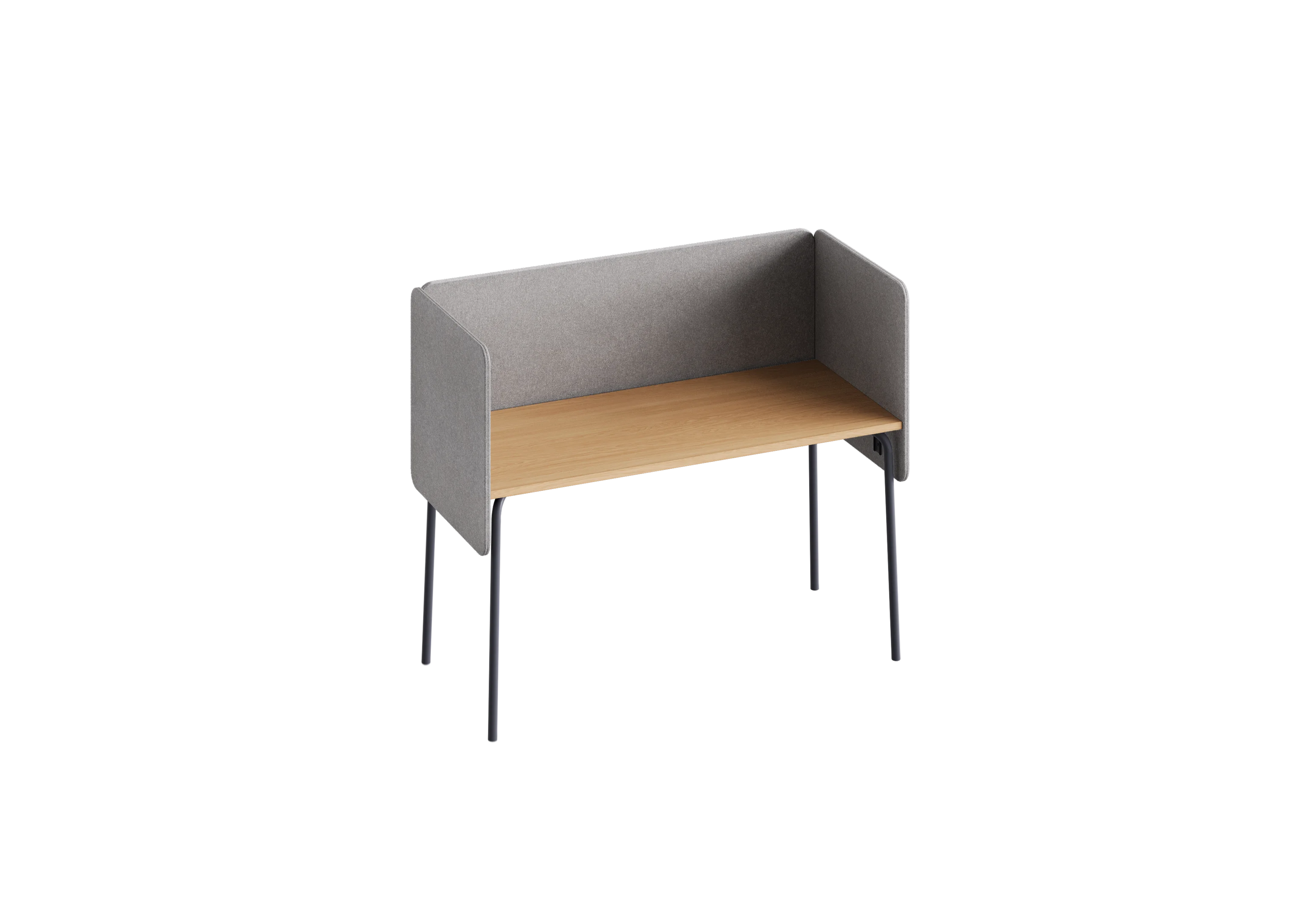 Стол прямоугольный GIBKO с экранами 120х60 RAL 7024, Гикори натуральный