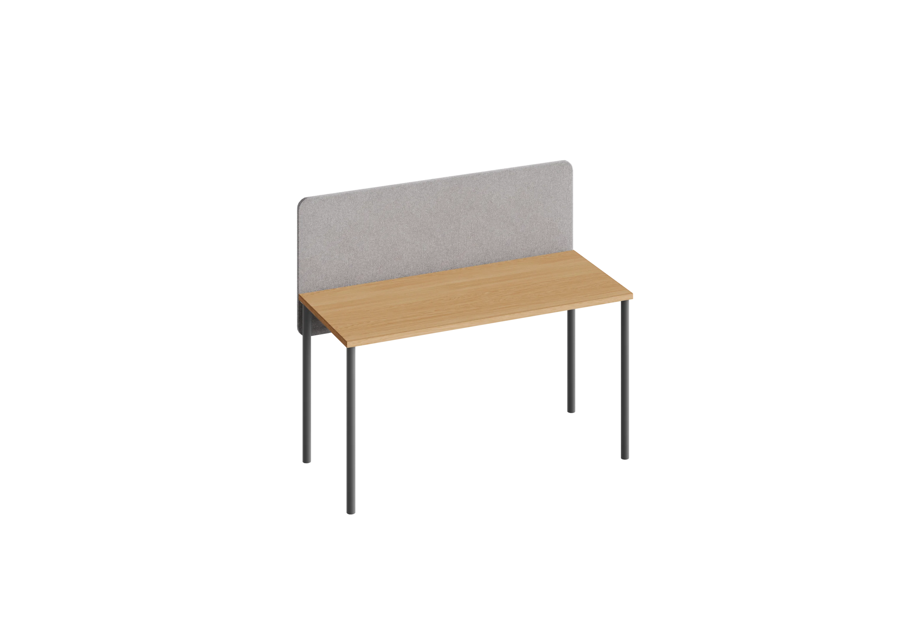 Стол прямоугольный PROSTO с экраном 120х60 RAL 7024, Гикори натуральный