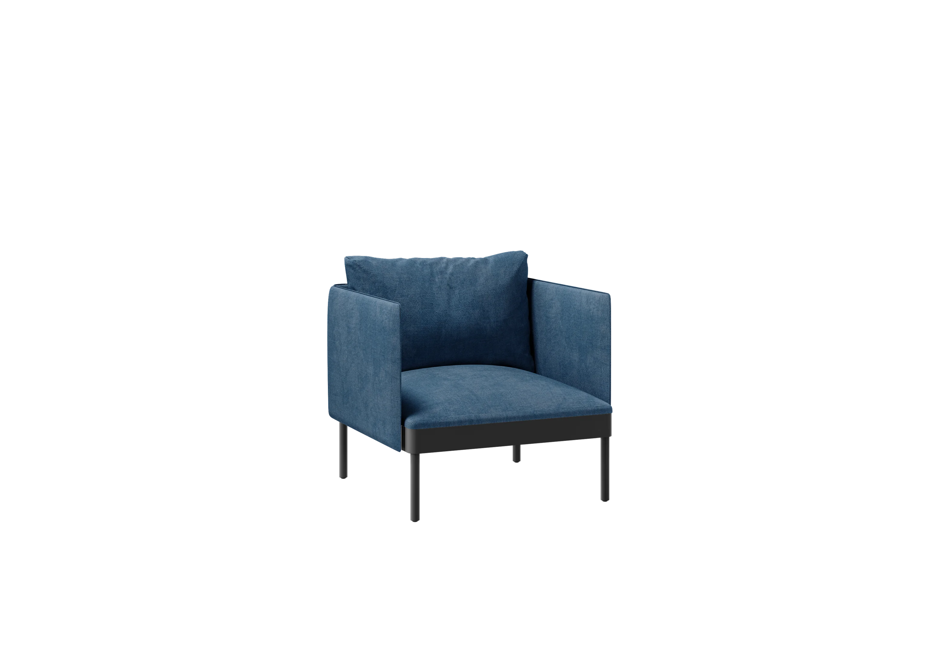 Кресло Naura, 502-b007, RAL 9005 Муар Чёрный, Ткань синяя