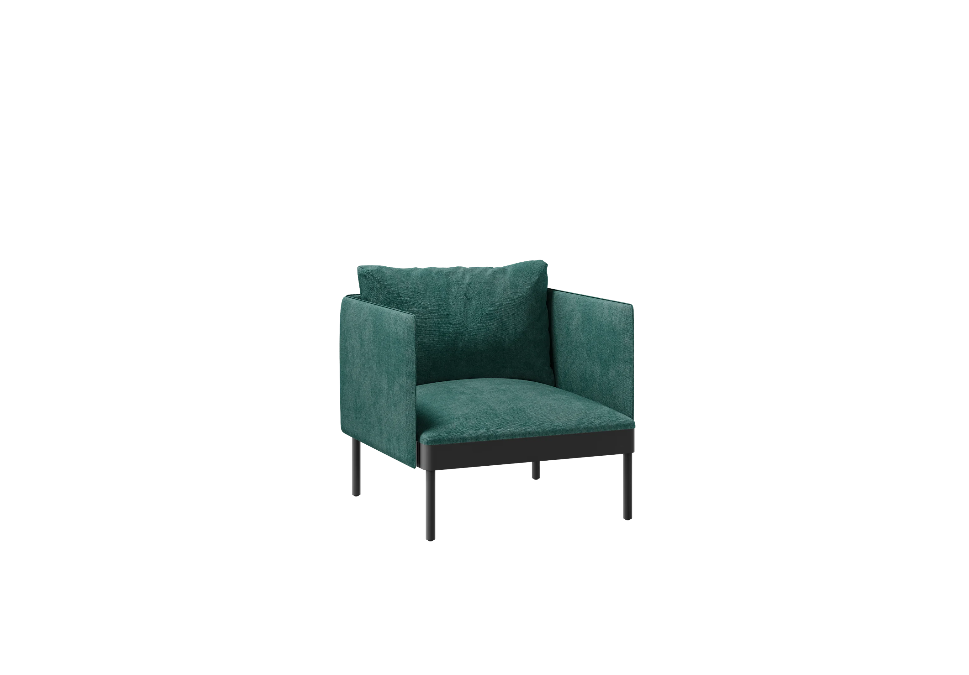 Кресло Naura, 502-b012, RAL 9005 Муар Чёрный, Ткань зелёная