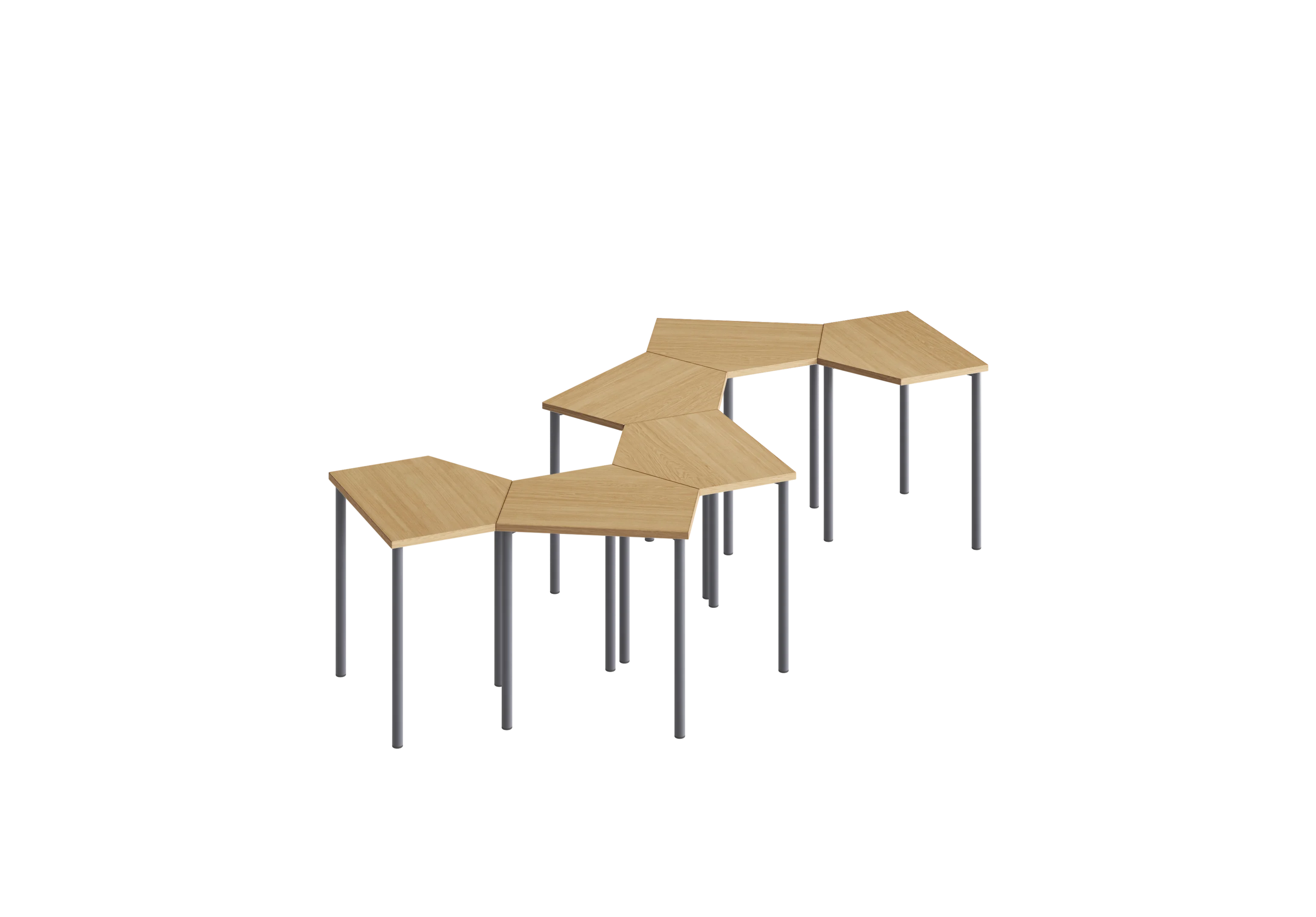 Стол комбинированный-S PROSTO RAL 7024, Гикори натуральный