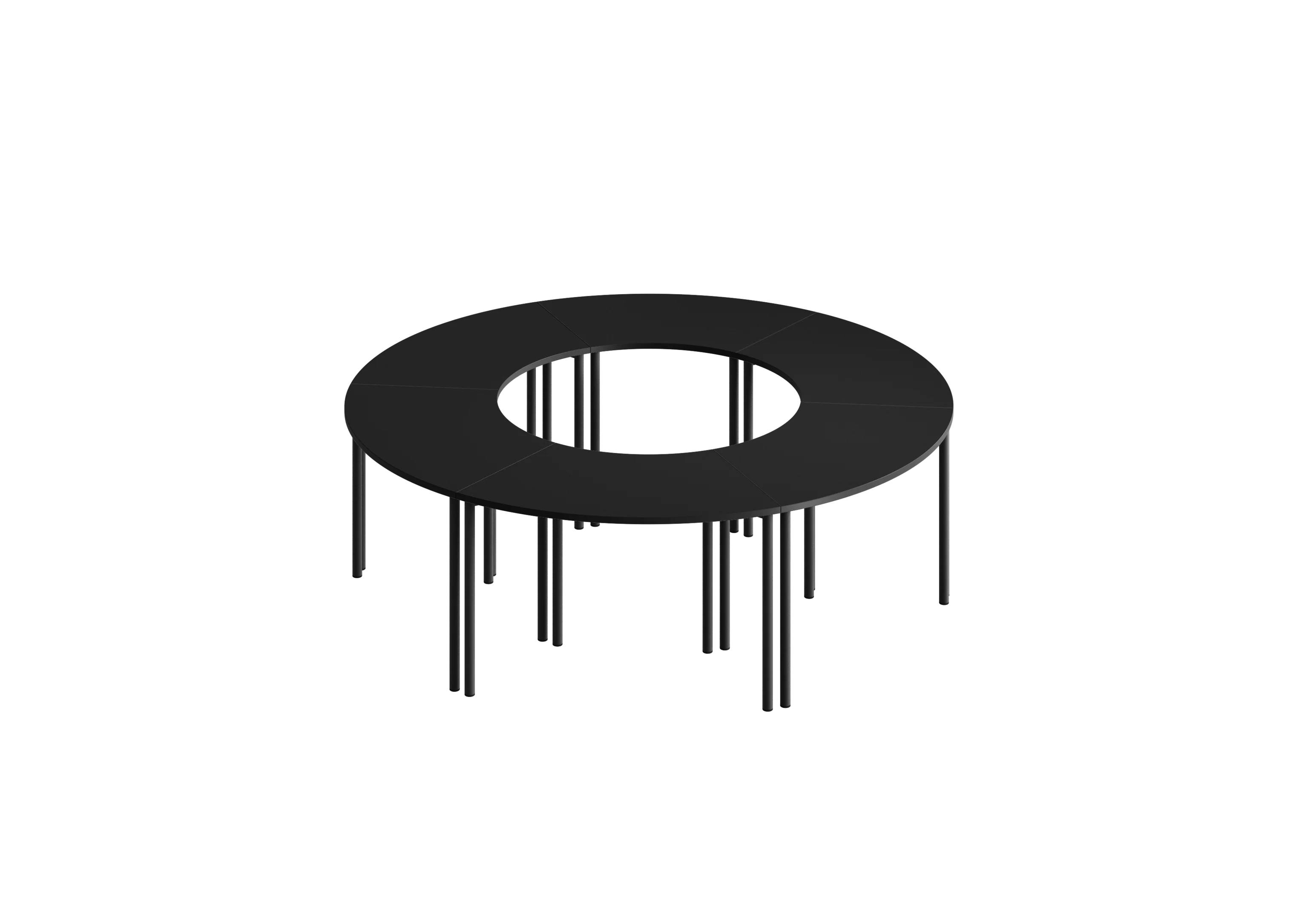 Стол комбинированный-U-6 PROSTO RAL 9005, Муар чёрный