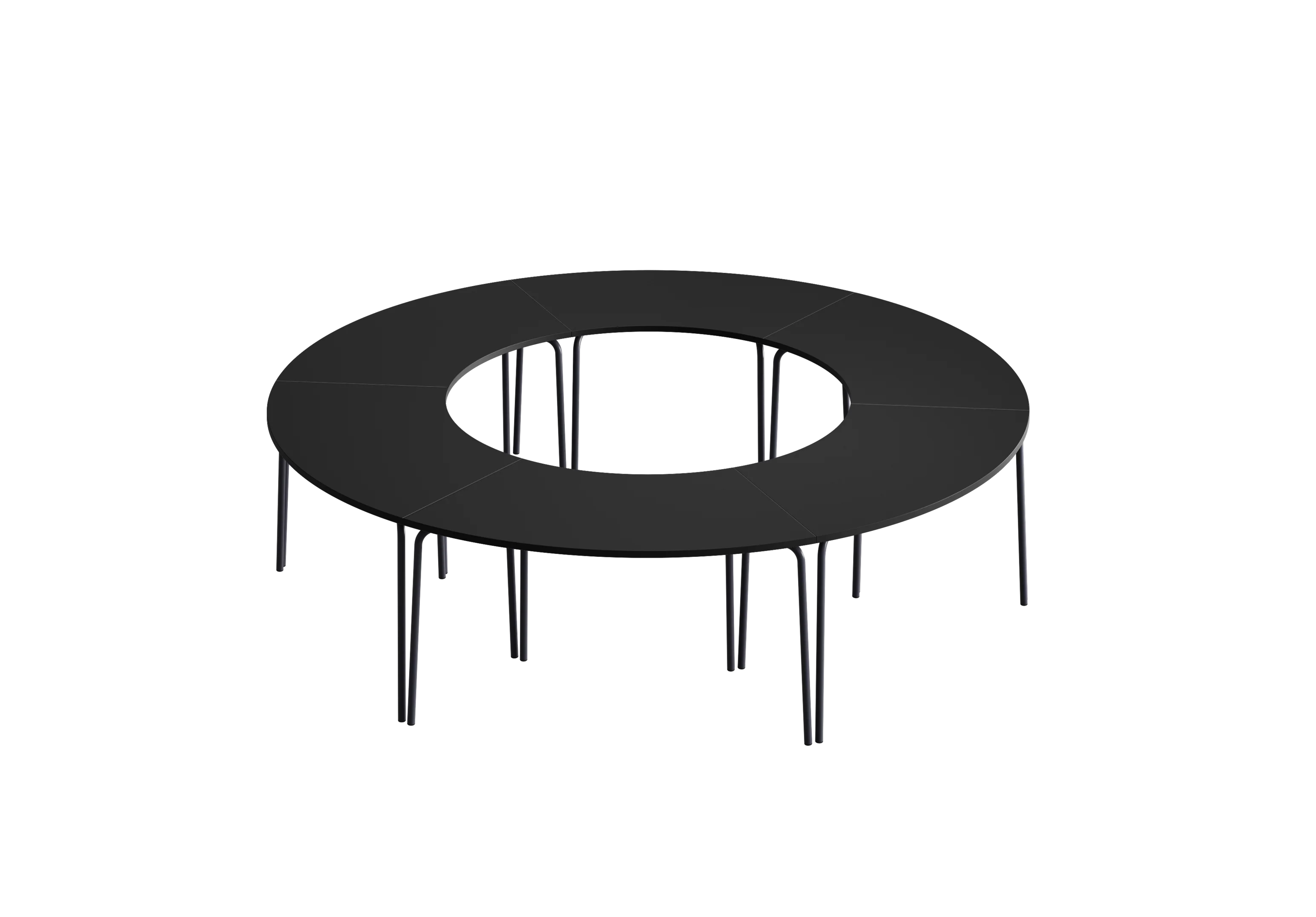 Стол комбинированный-U-6 GIBKO RAL 9005, Муар чёрный