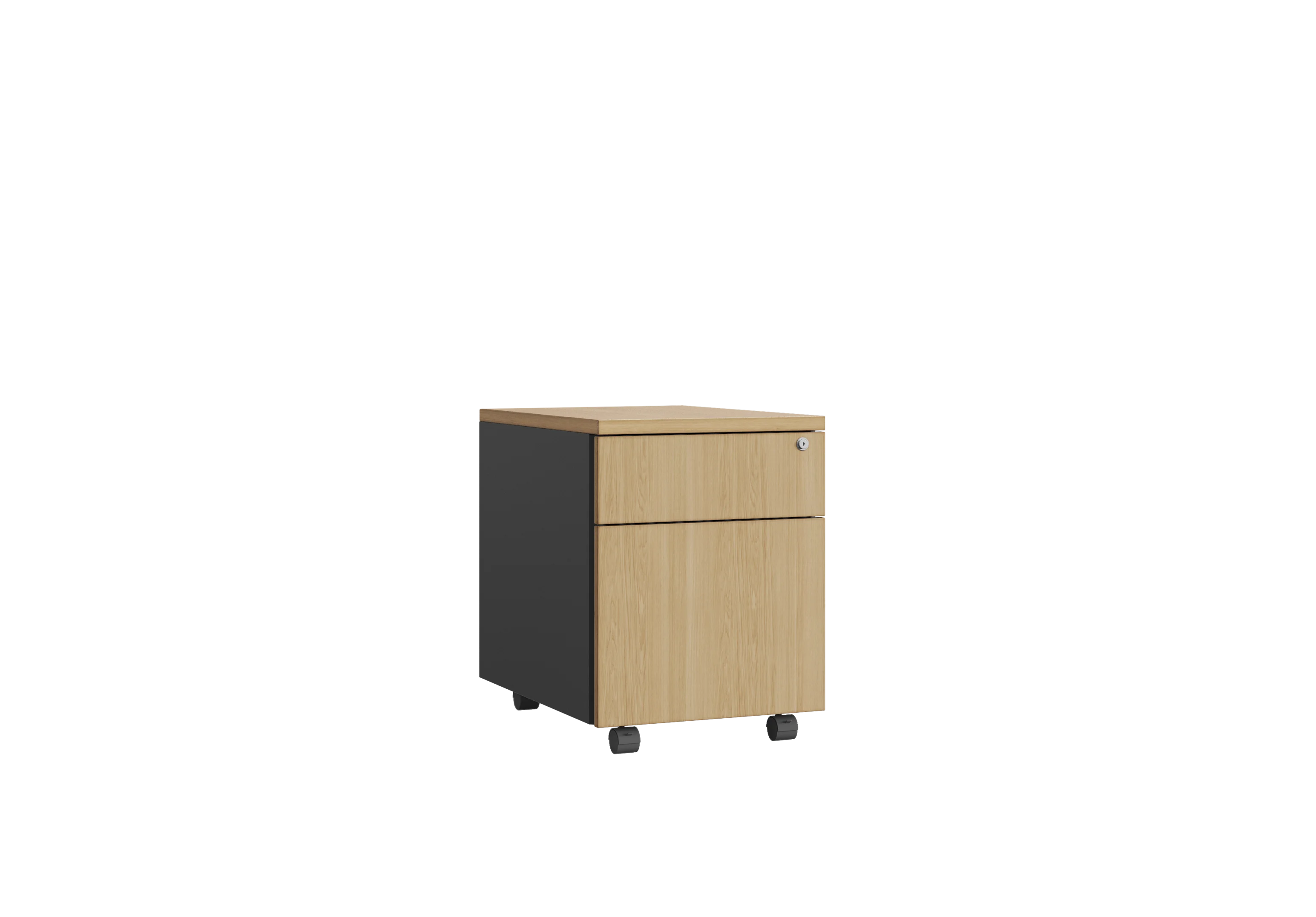 Тумба офисная PUMBA S2 RAL 7024, Гикори натуральный