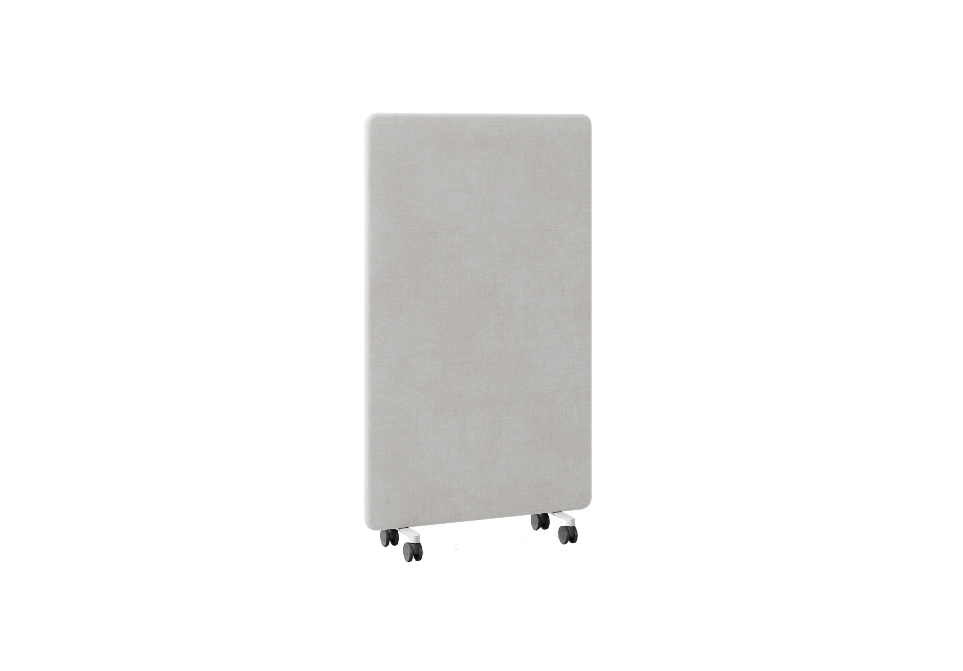 Панель 100х165 WALLY на колёсиках, 501-b002, RAL 9016 Белый, Ткань серая