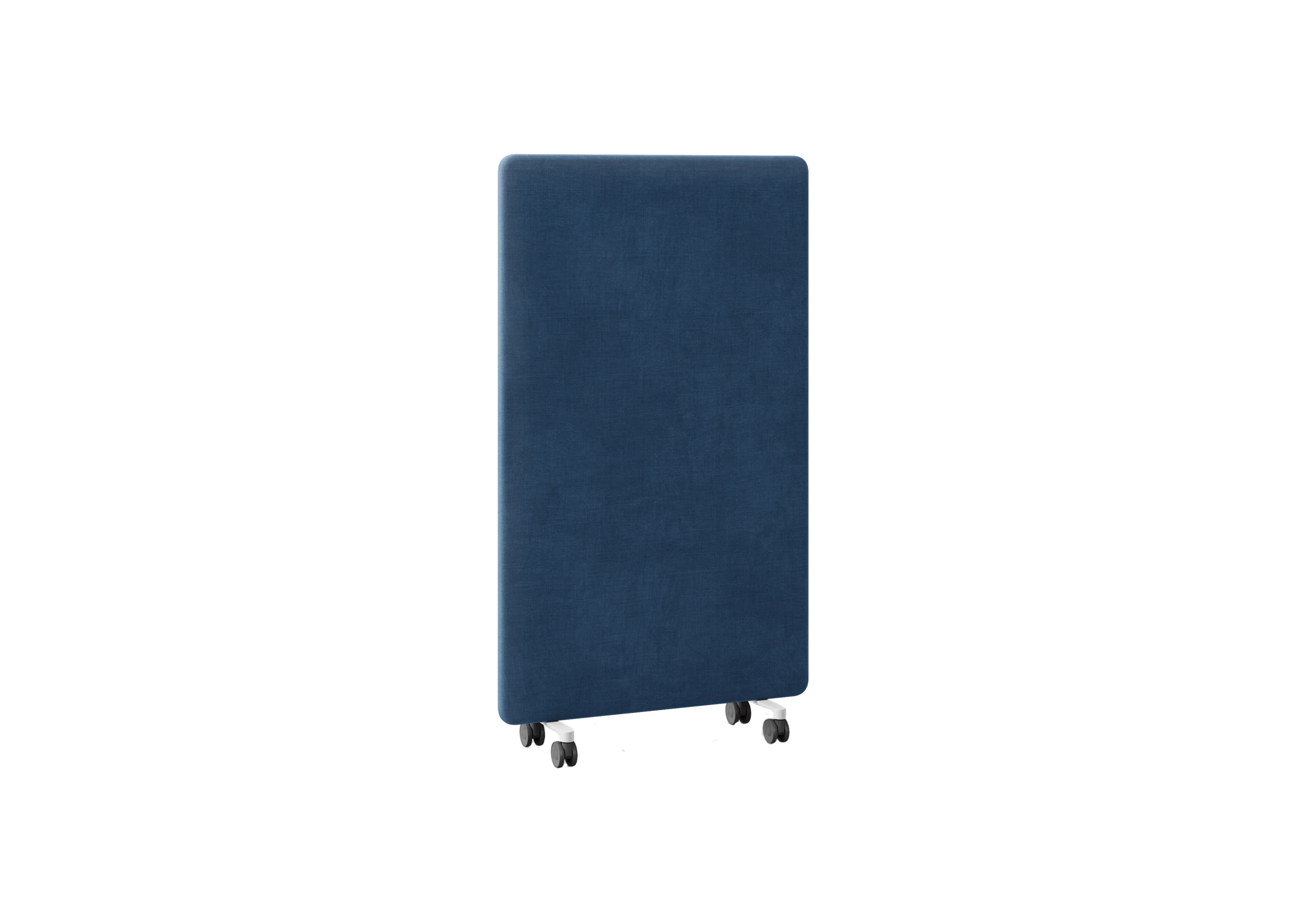 Панель 100х165 WALLY на колёсиках, 501-b007, RAL 9016 Белый, Ткань синяя