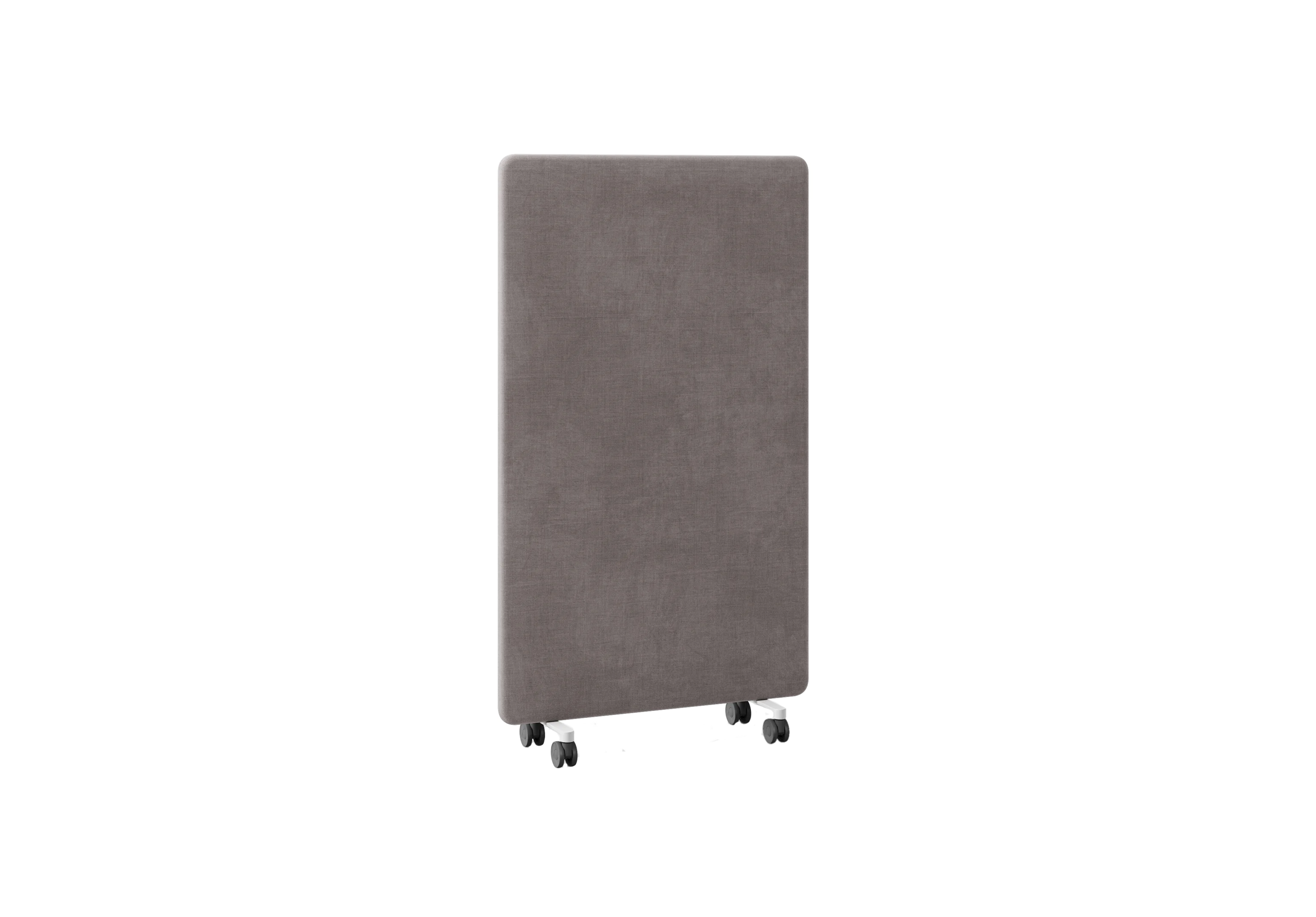 Панель 100х165 WALLY на колёсиках, 501-b008, RAL 9016 Белый, Ткань серо-коричневая