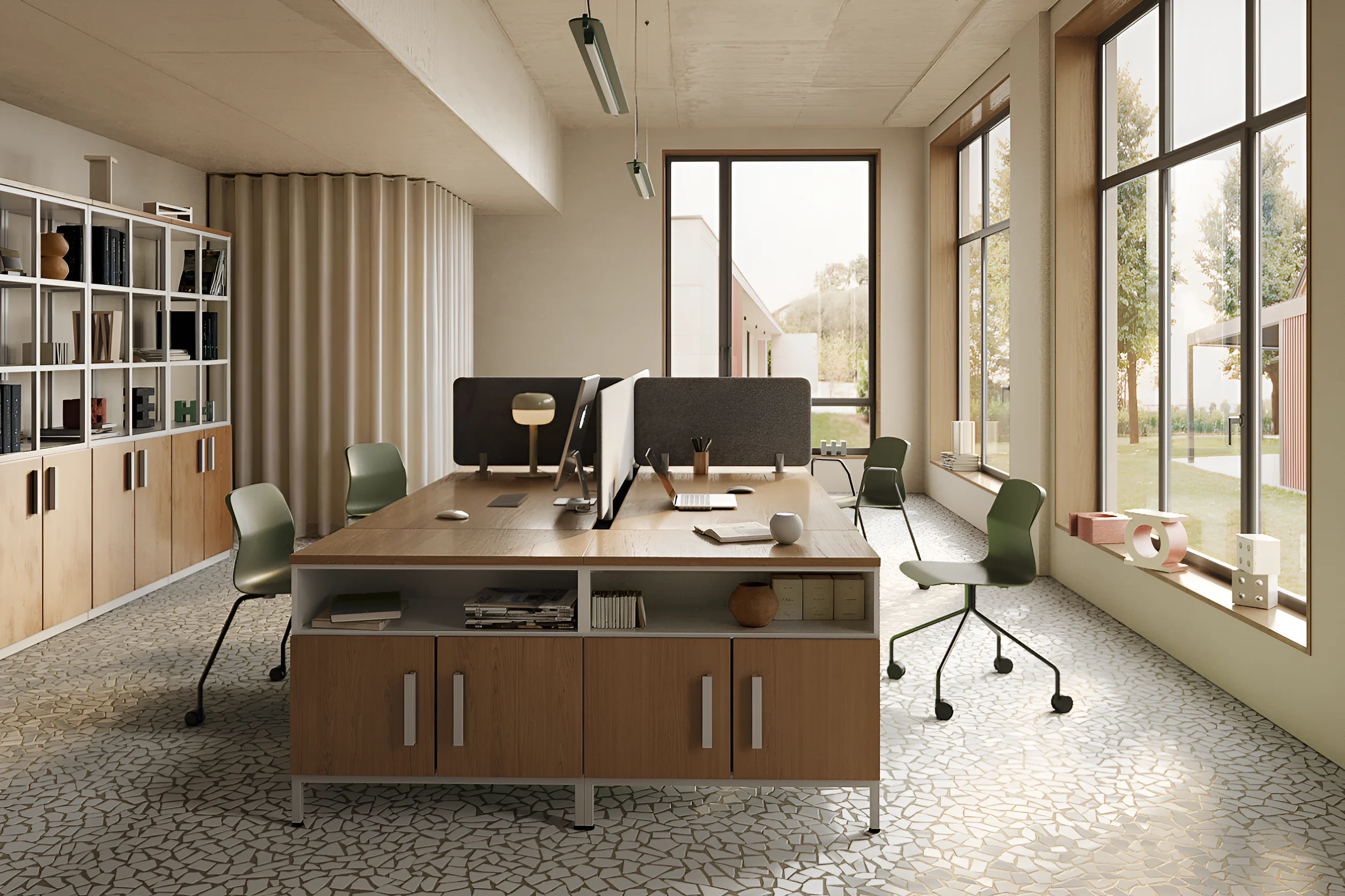 <p>У нас вы найдете все для обустройства вашего офисного пространства:</p>
<ul>
<li>Рабочие места, столы и бенч-системы,</li>
<li>Системы хранения, архивные и гардеробные шкафы,</li>
<li>Диваны, кресла, стулья,</li>
<li>Акустические перегородки и кабины.</li>
</ul>
<p>Готовы обсудить идеи для офиса?</p>